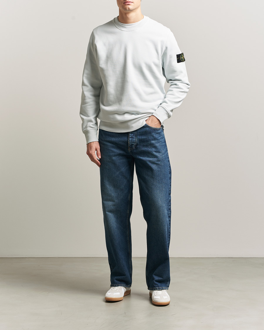 Mies | Puserot | Stone Island | Garment Dyed Fleece Sweatshirt Sky Blue