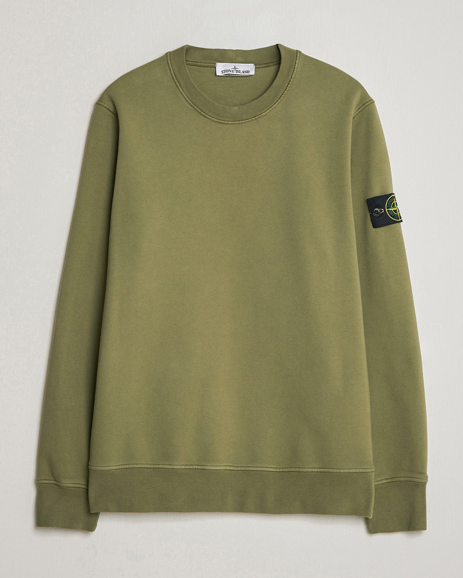 Mies | Puserot | Stone Island | Garment Dyed Fleece Sweatshirt Military Green