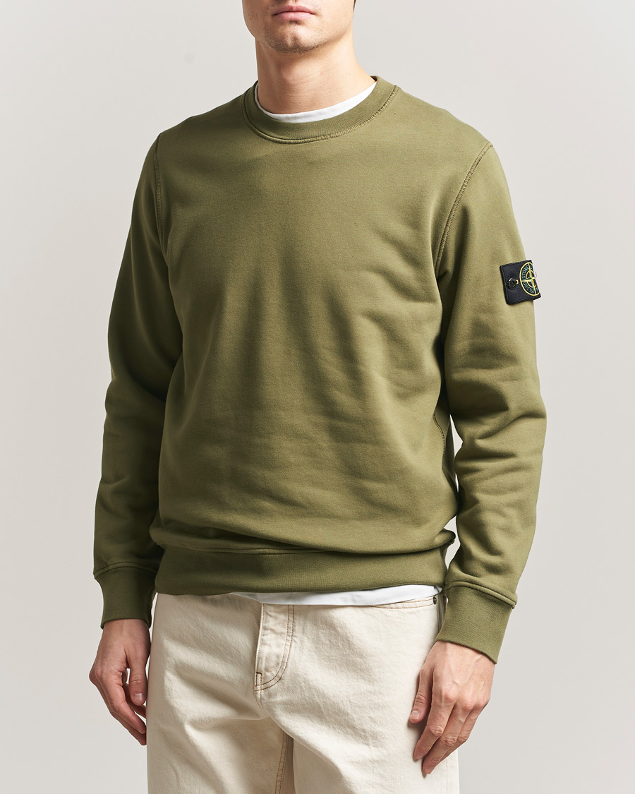 Mies | Puserot | Stone Island | Garment Dyed Fleece Sweatshirt Military Green