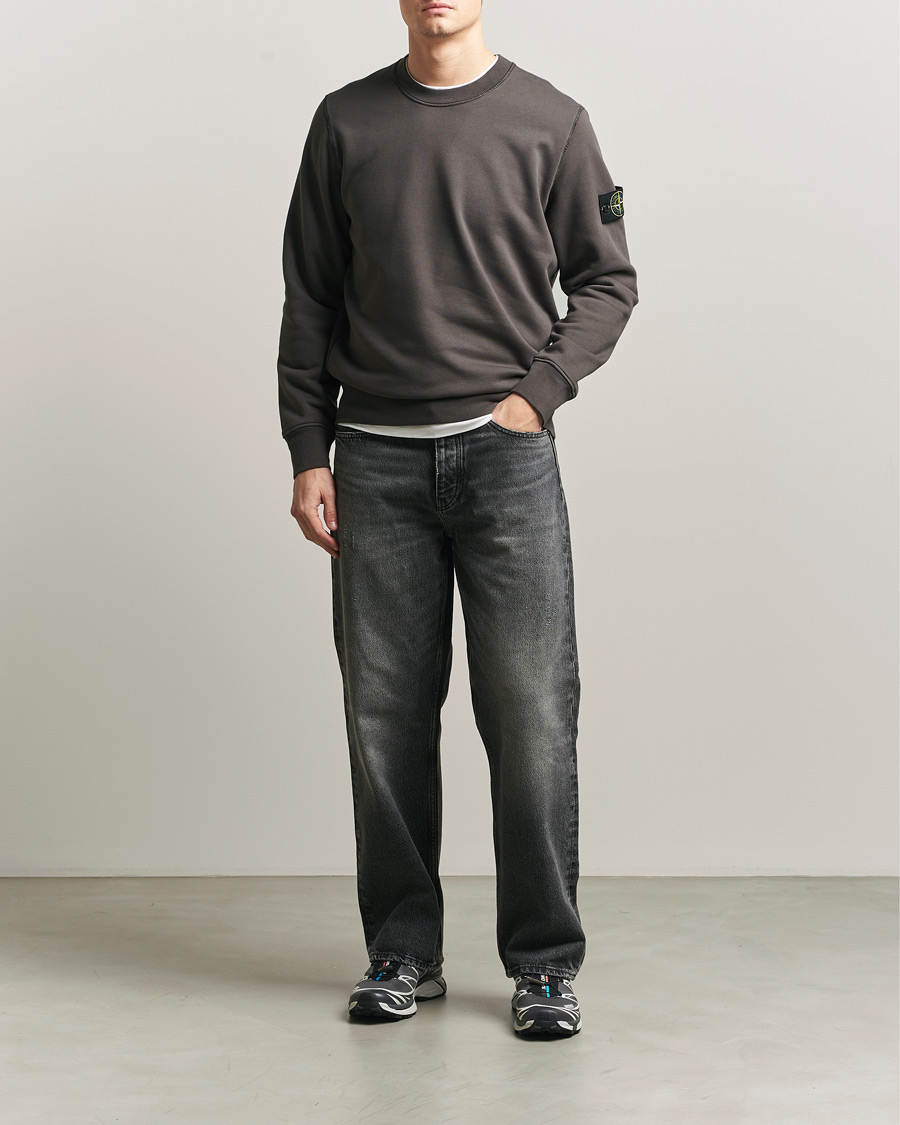 Mies | Puserot | Stone Island | Garment Dyed Fleece Sweatshirt Charcoal