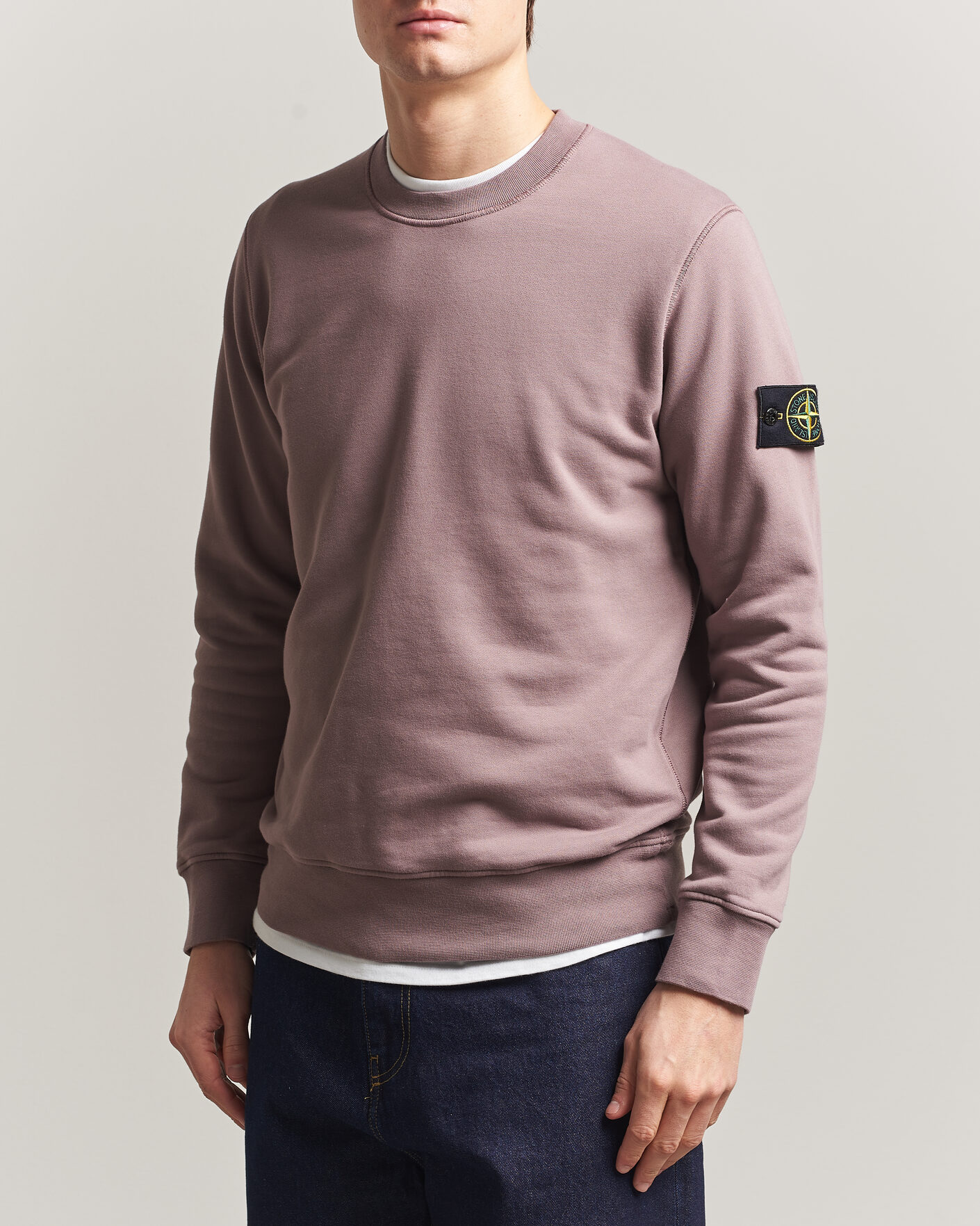 Mies | Puserot | Stone Island | Garment Dyed Fleece Sweatshirt Purple Grey