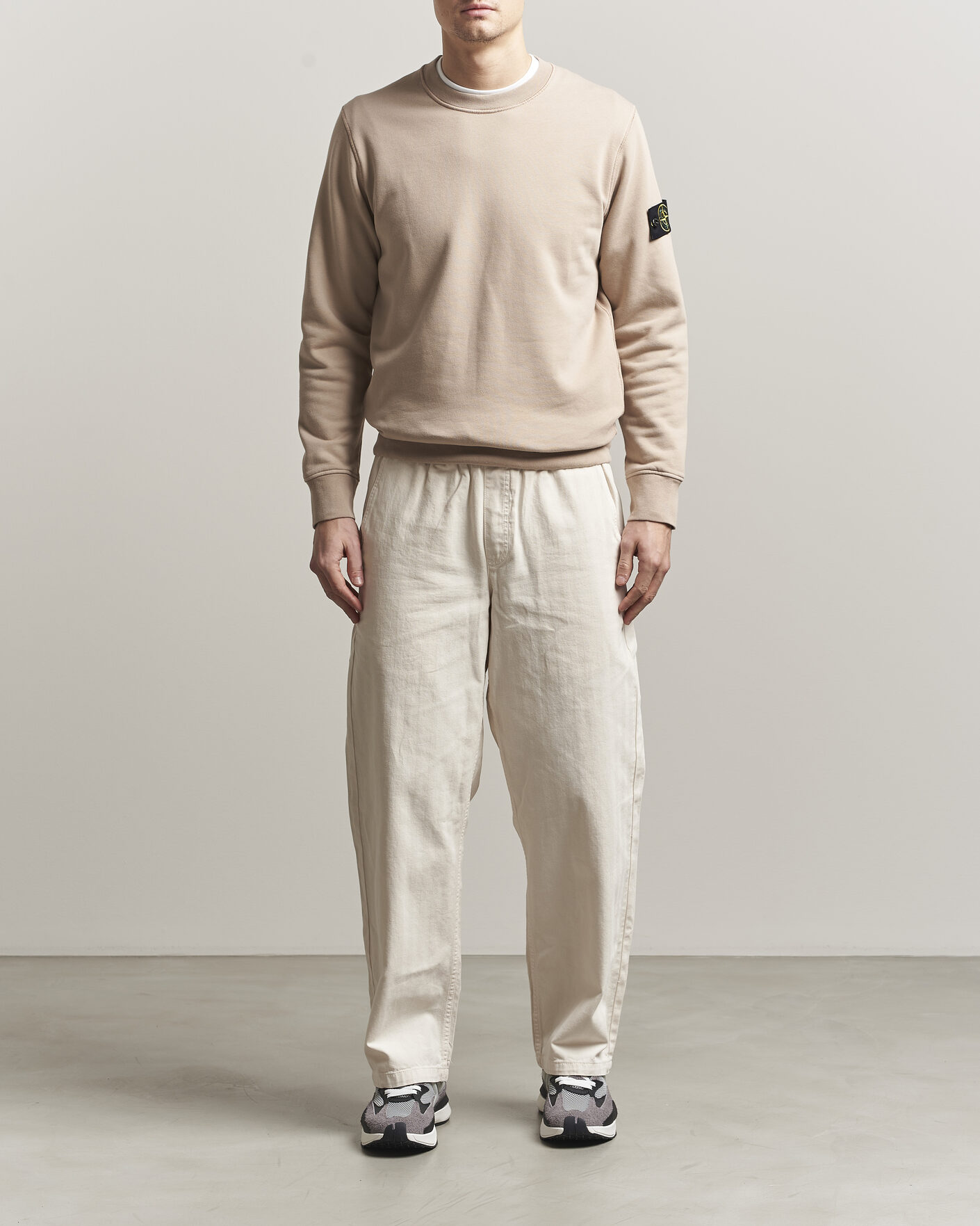 Mies | Puserot | Stone Island | Garment Dyed Fleece Sweatshirt Desert