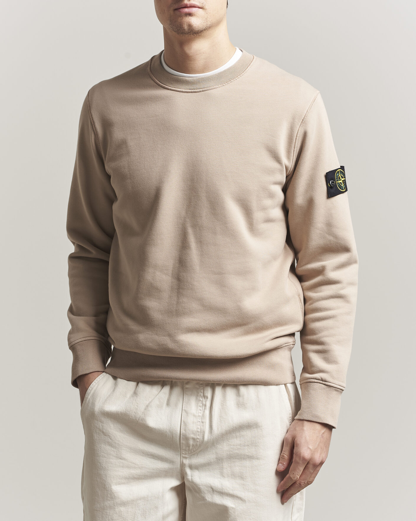 Mies | Puserot | Stone Island | Garment Dyed Fleece Sweatshirt Desert