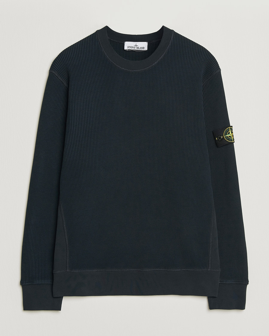 Mies | Puserot | Stone Island | Organic Cotton Waffle Fleece Sweatshirt Navy