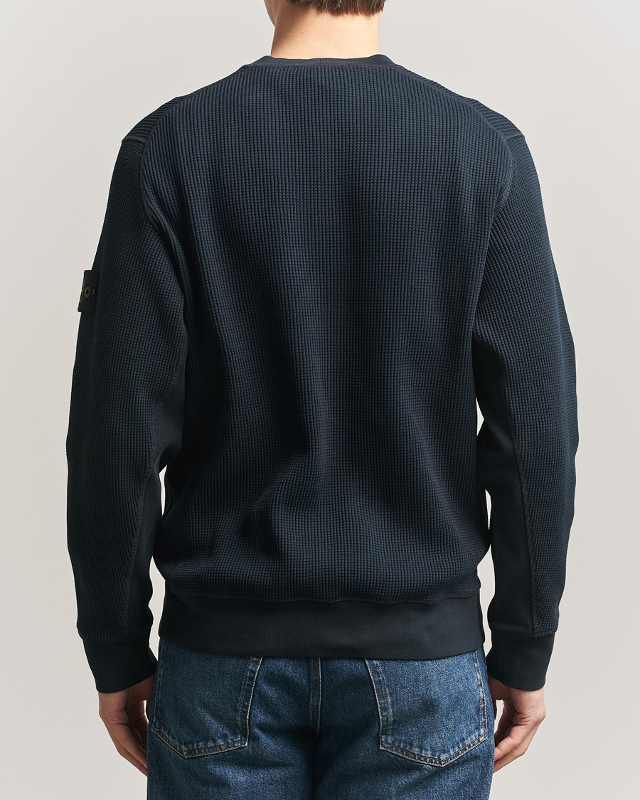 Mies | Puserot | Stone Island | Organic Cotton Waffle Fleece Sweatshirt Navy
