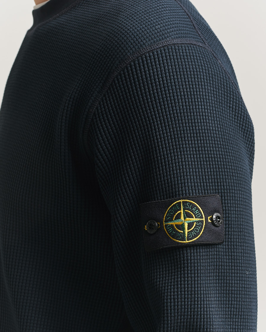 Mies | Puserot | Stone Island | Organic Cotton Waffle Fleece Sweatshirt Navy