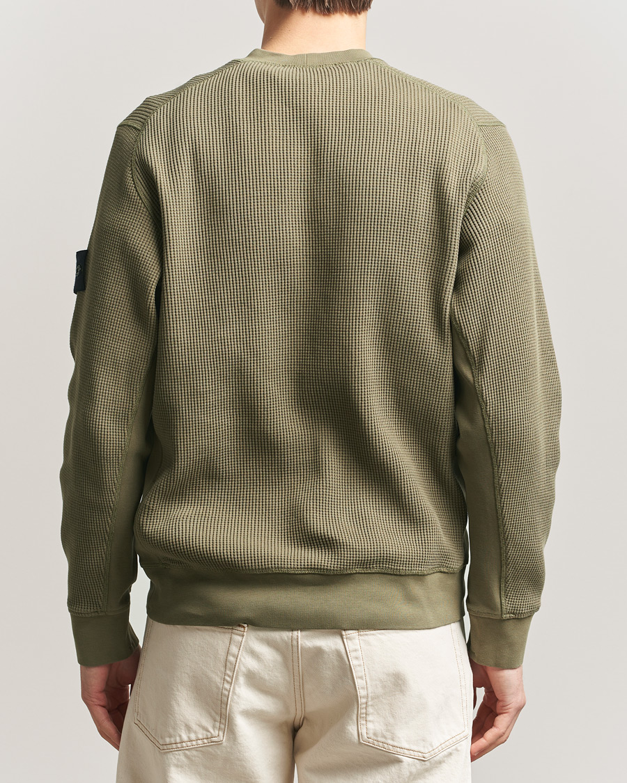 Mies | Puserot | Stone Island | Organic Cotton Waffle Fleece Sweatshirt Military