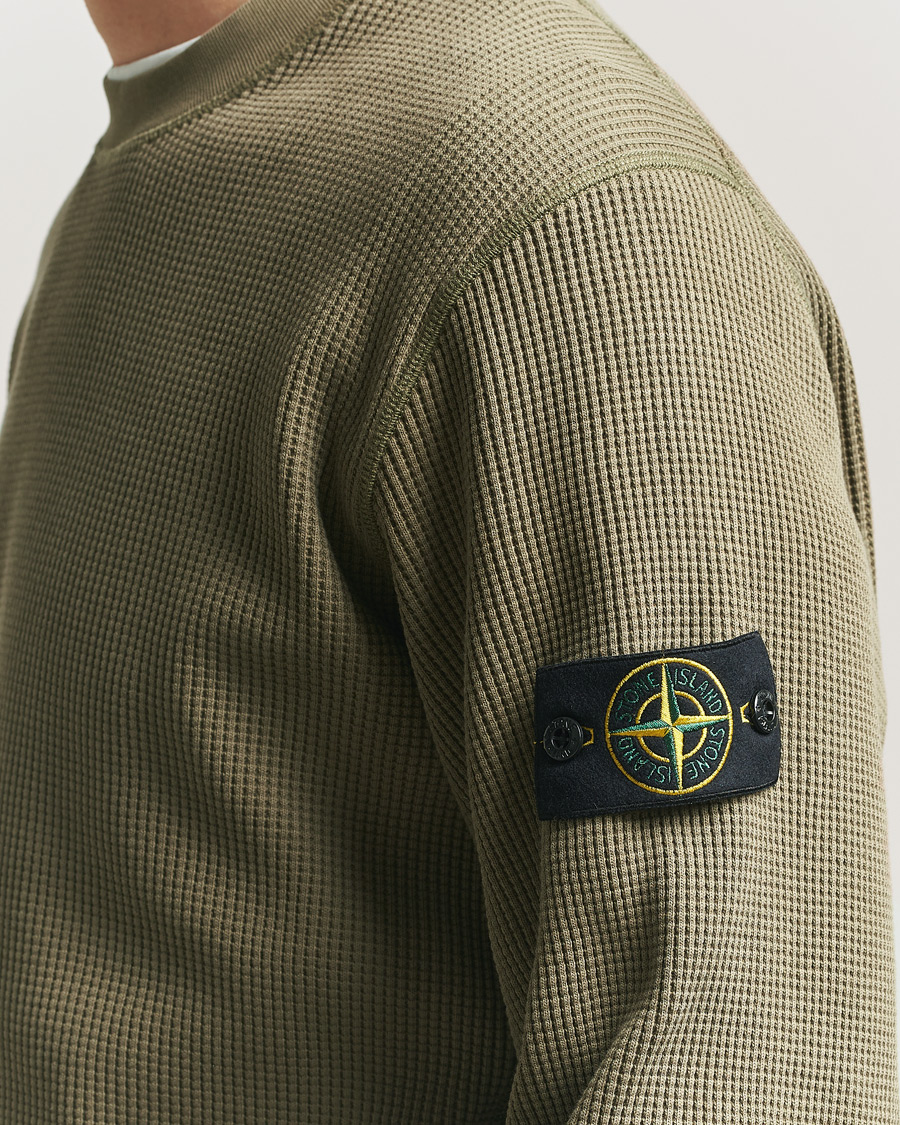 Mies | Puserot | Stone Island | Organic Cotton Waffle Fleece Sweatshirt Military