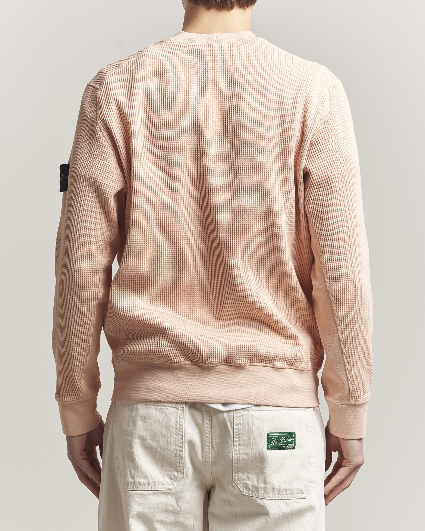 Mies | Puserot | Stone Island | Organic Cotton Waffle Fleece Sweatshirt Plaster Pink