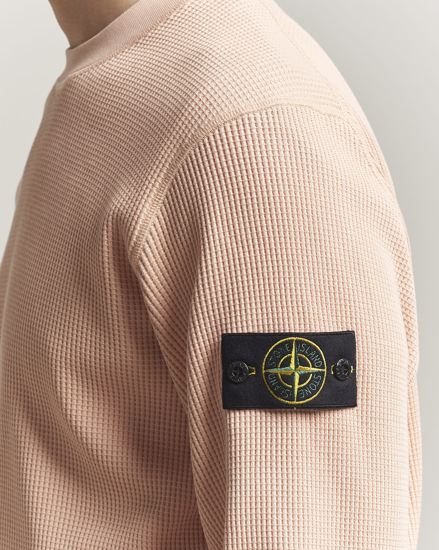 Mies | Puserot | Stone Island | Organic Cotton Waffle Fleece Sweatshirt Plaster Pink