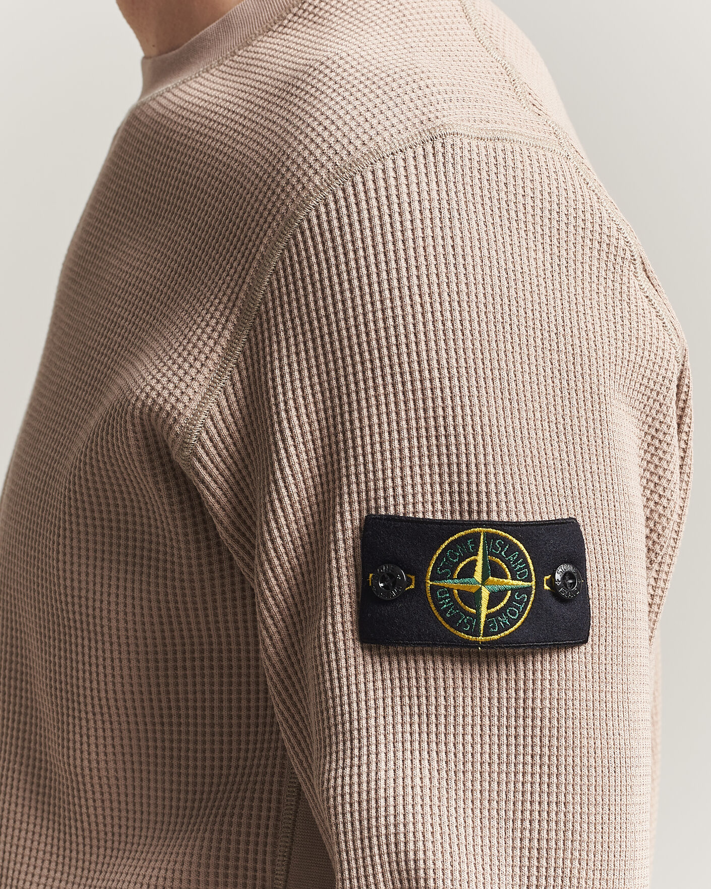 Mies | Puserot | Stone Island | Organic Cotton Waffle Fleece Sweatshirt Desert