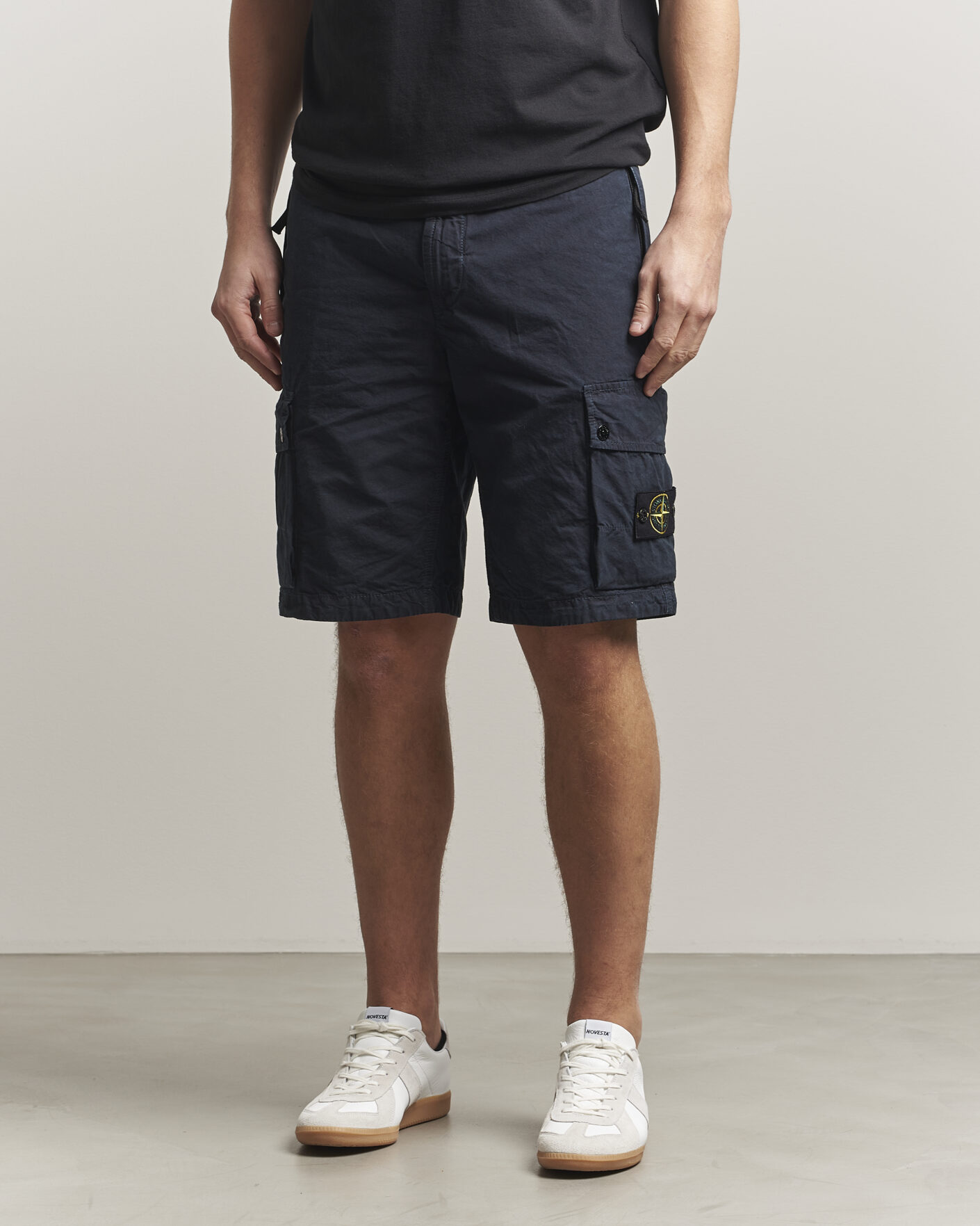 Mies | Shortsit | Stone Island | Brushed Cotton Canvas Cargo Shorts Navy