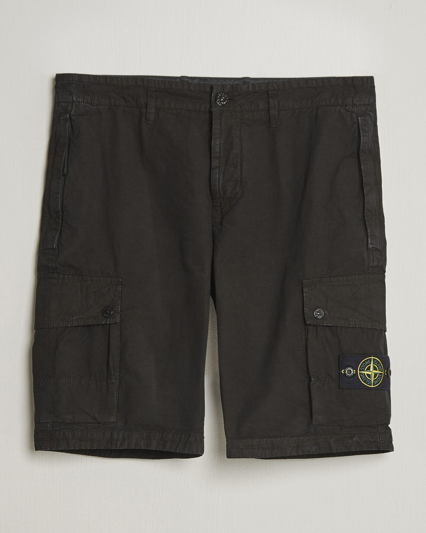 Mies | Shortsit | Stone Island | Brushed Cotton Canvas Cargo Shorts Black