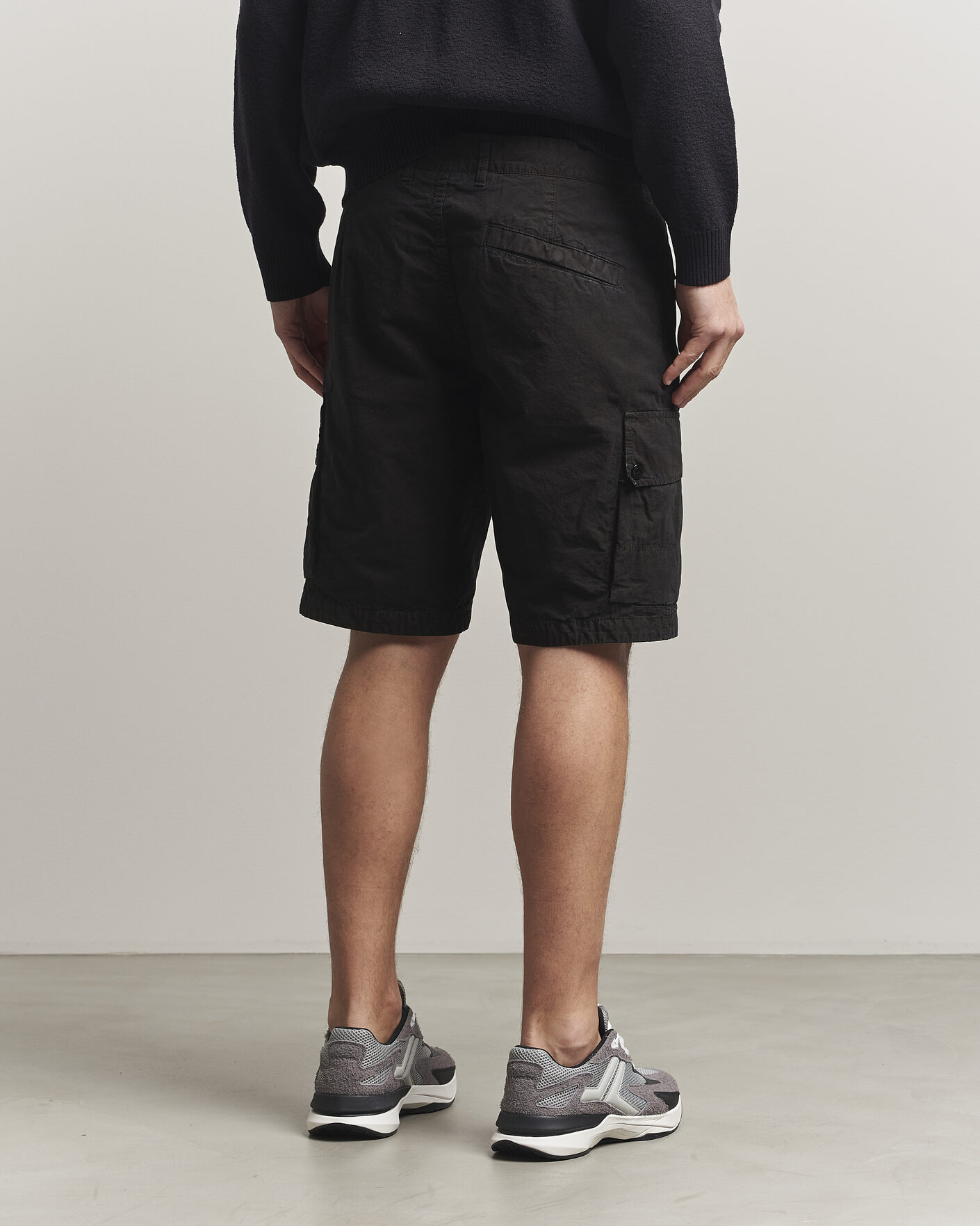 Mies | Shortsit | Stone Island | Brushed Cotton Canvas Cargo Shorts Black
