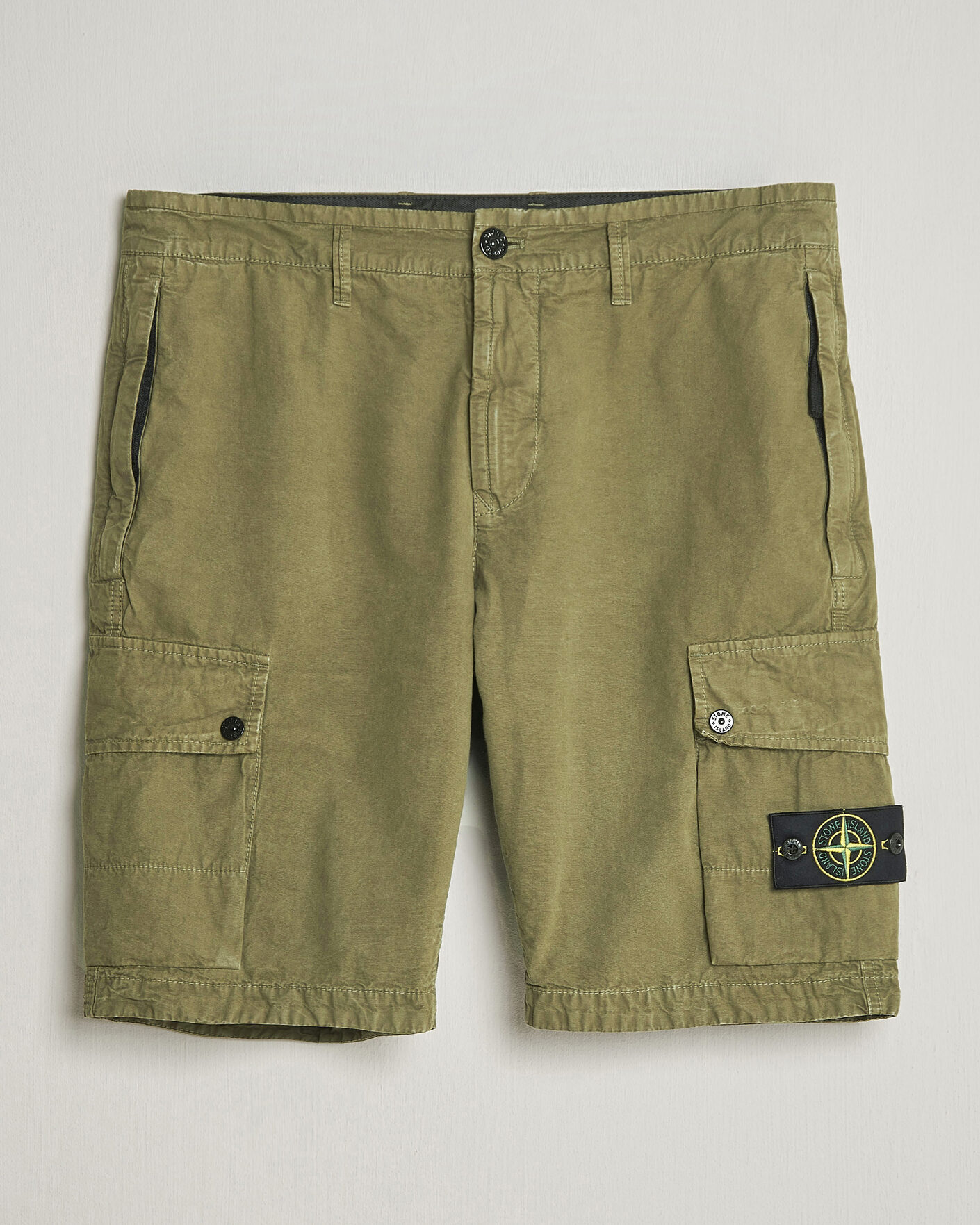 Mies | Shortsit | Stone Island | Brushed Cotton Canvas Cargo Shorts Military Green