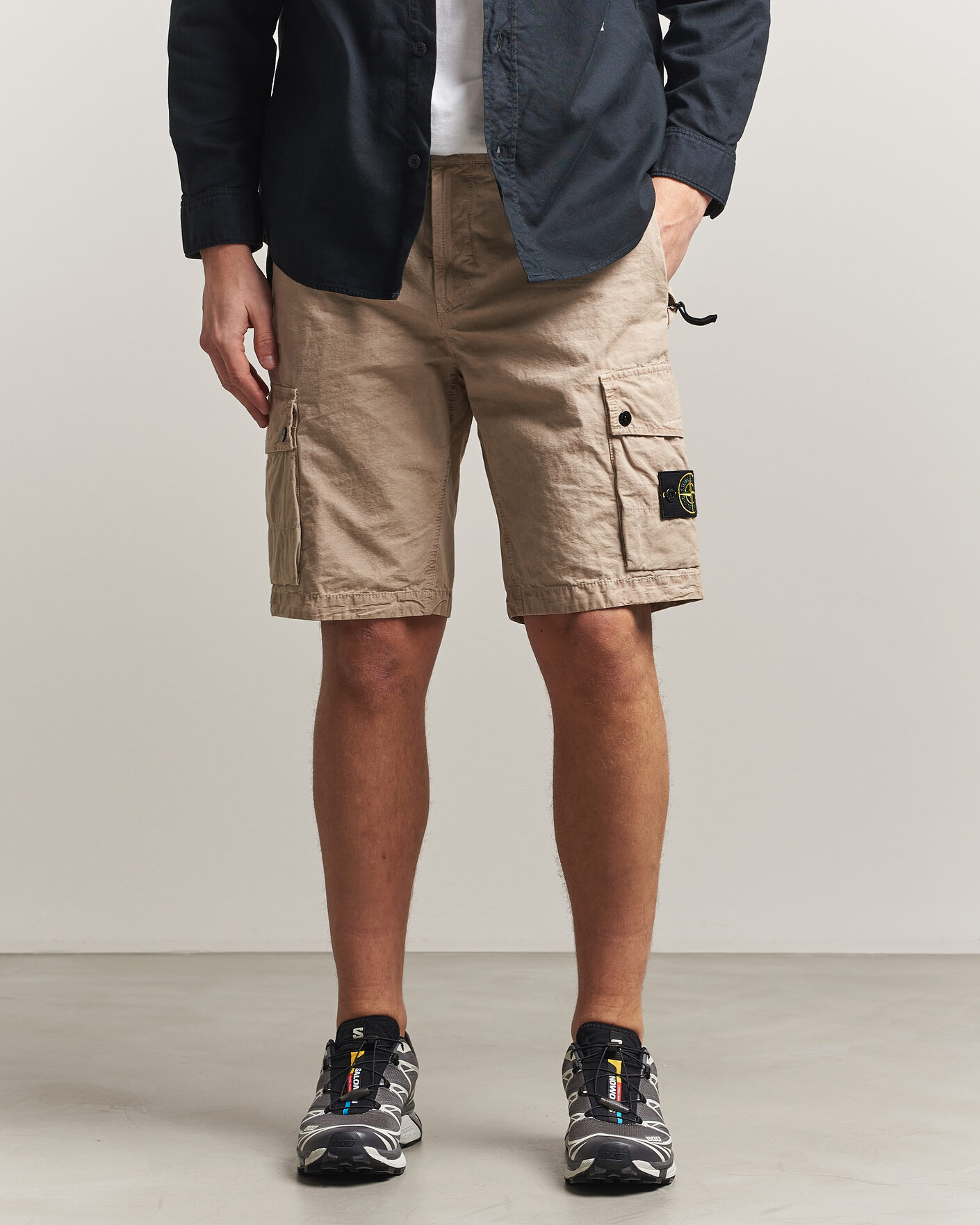 Mies | Shortsit | Stone Island | Brushed Cotton Canvas Cargo Shorts Desert