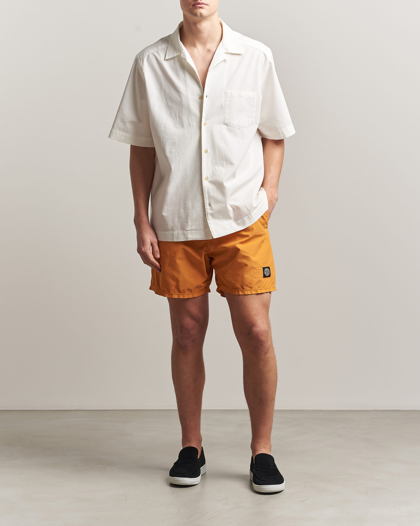Mies | Uimahousut | Stone Island | Brushed Nylon Swimshorts Tangerine