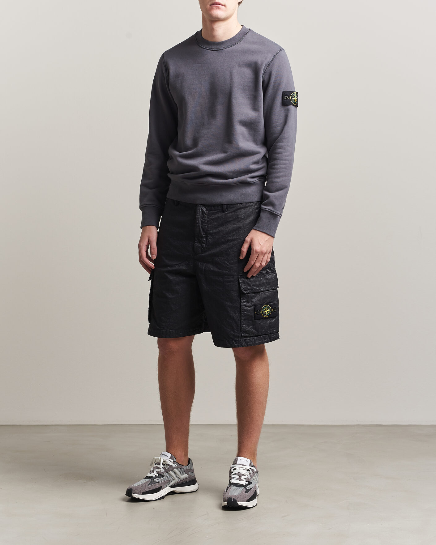 Mies | Shortsit | Stone Island | Nylon Panama Cargo Shorts Black