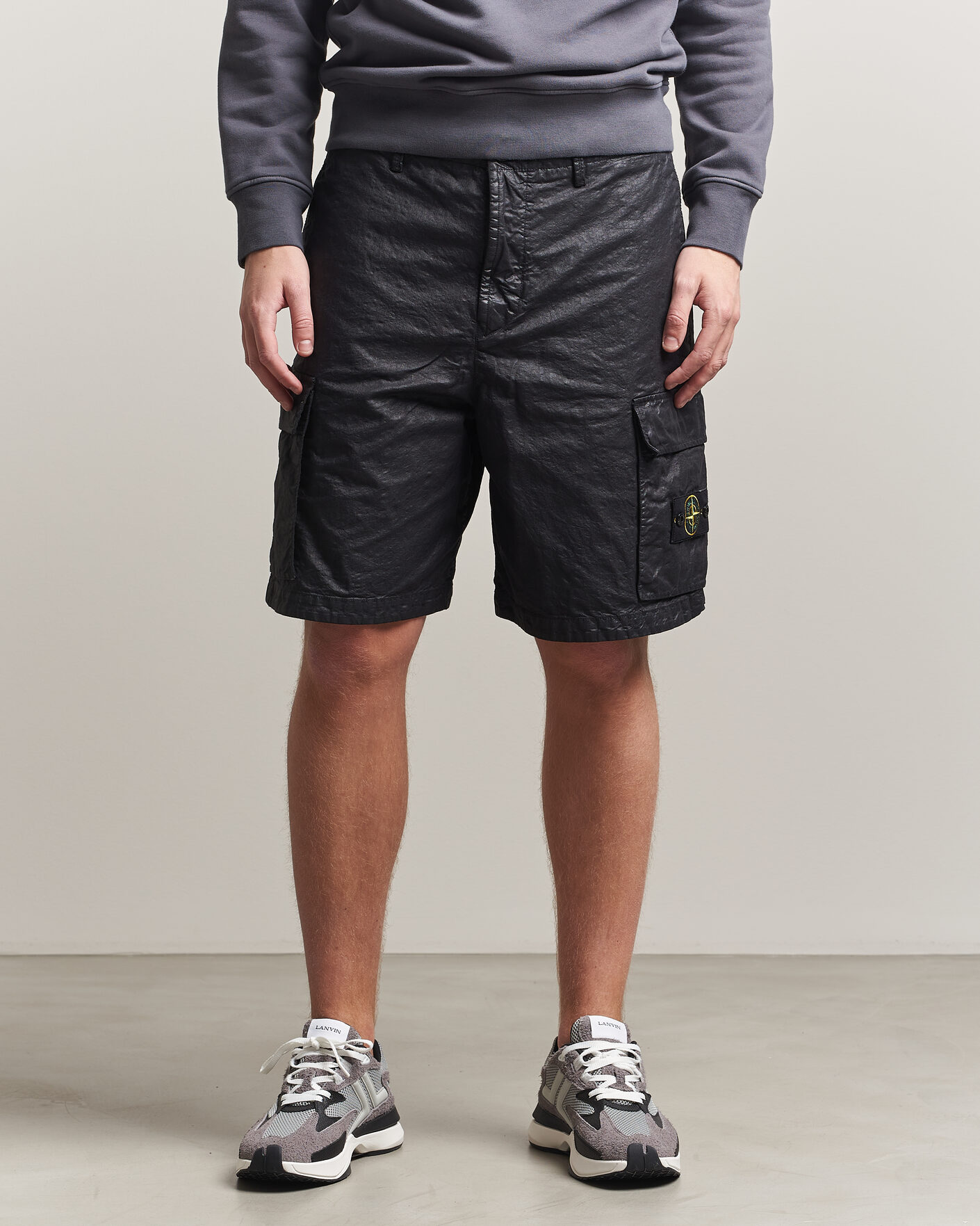 Mies | Shortsit | Stone Island | Nylon Panama Cargo Shorts Black
