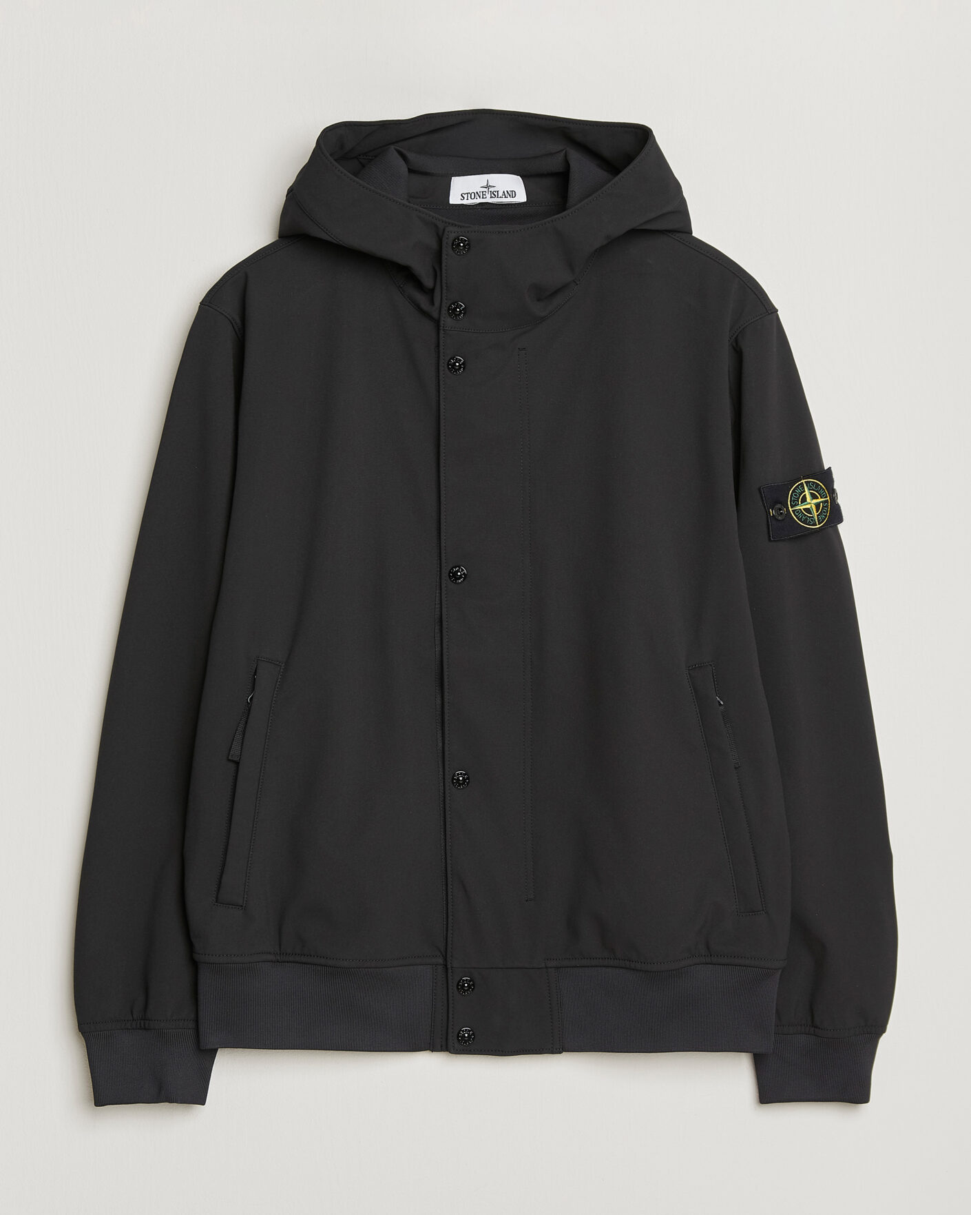 Mies | Takit | Stone Island | Soft Shell Hooded Jacket Black