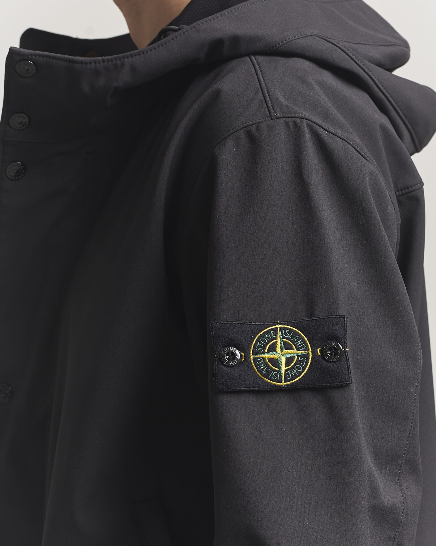 Mies | Takit | Stone Island | Soft Shell Hooded Jacket Black