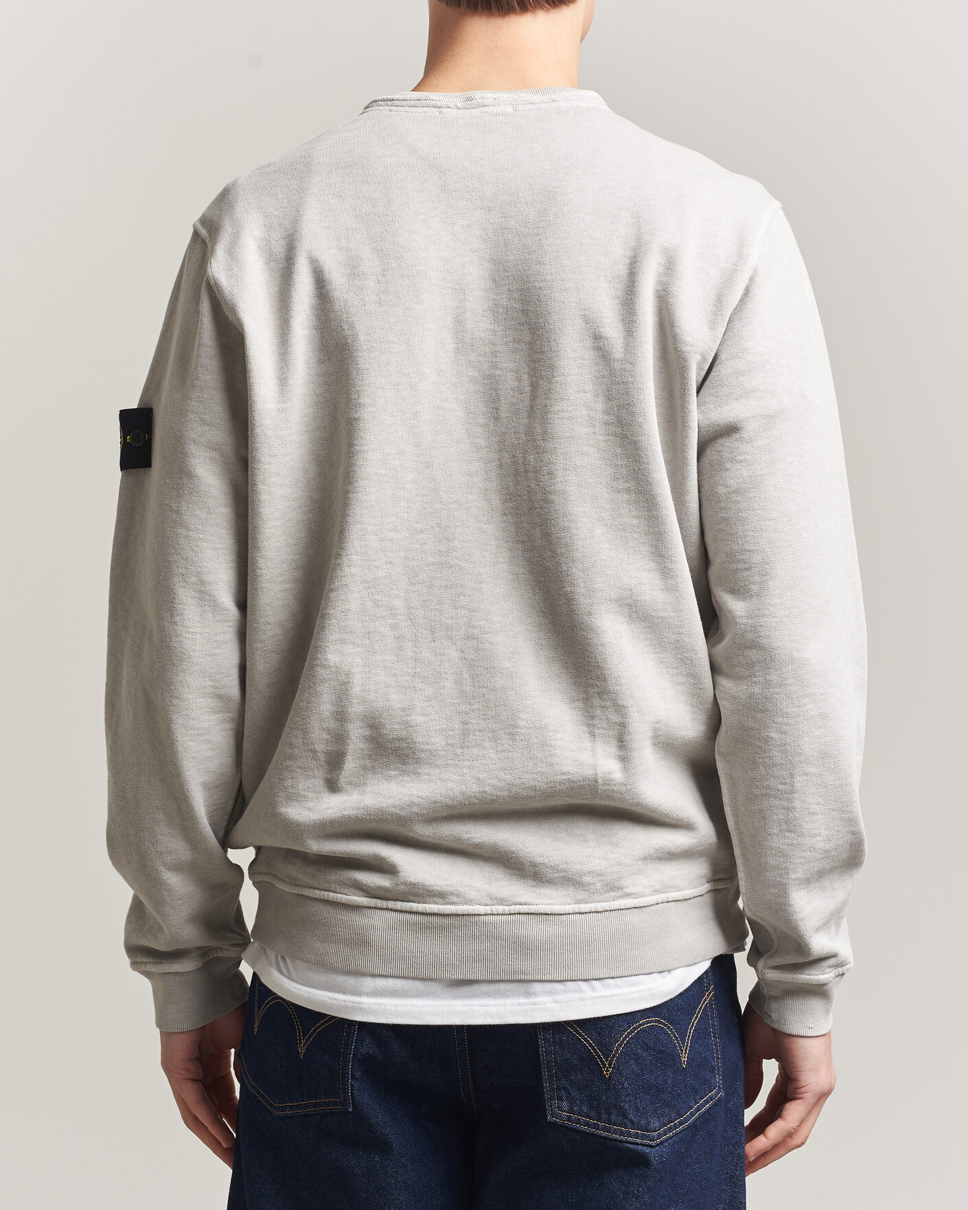 Mies | Puserot | Stone Island | Old Dyed Cotton Sweatshirt Pearl Grey