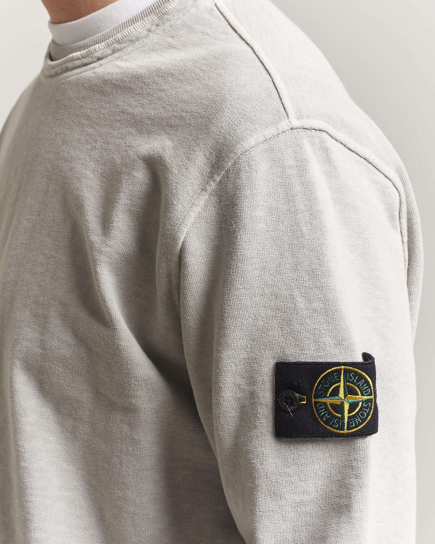 Mies | Puserot | Stone Island | Old Dyed Cotton Sweatshirt Pearl Grey