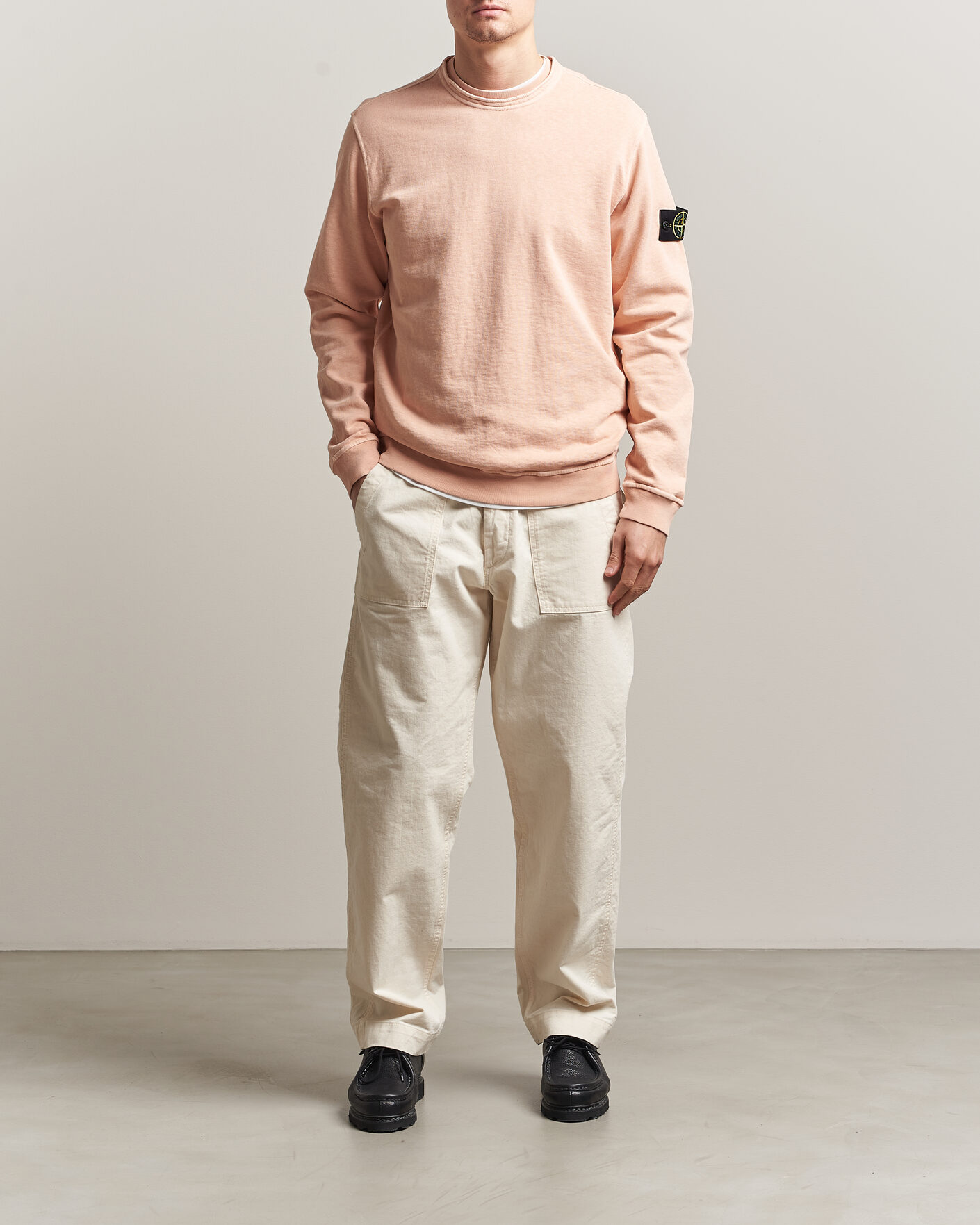 Mies | Puserot | Stone Island | Old Dyed Cotton Sweatshirt Plaster Pink