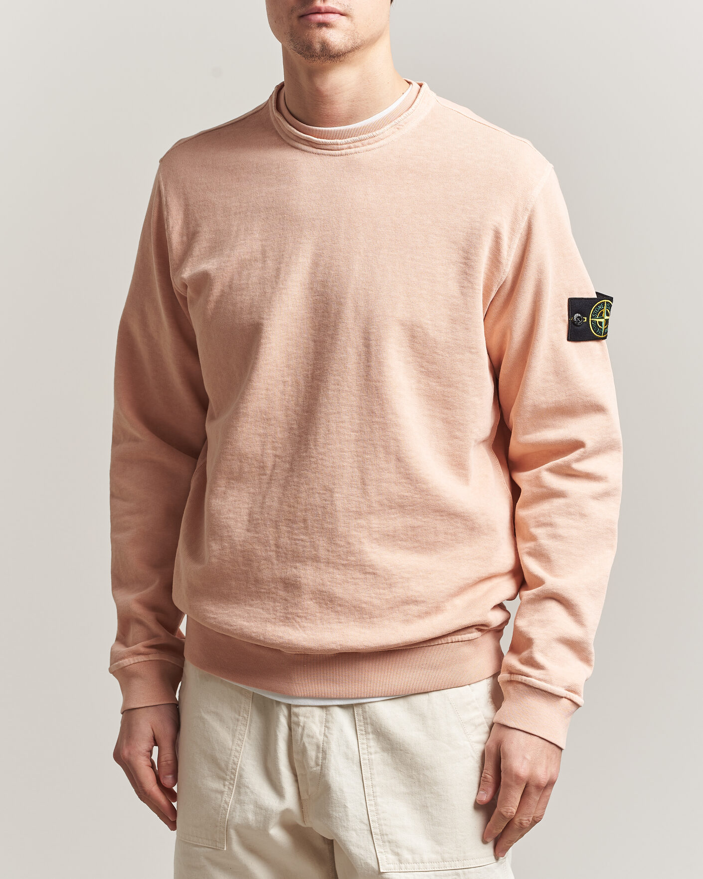 Mies | Puserot | Stone Island | Old Dyed Cotton Sweatshirt Plaster Pink