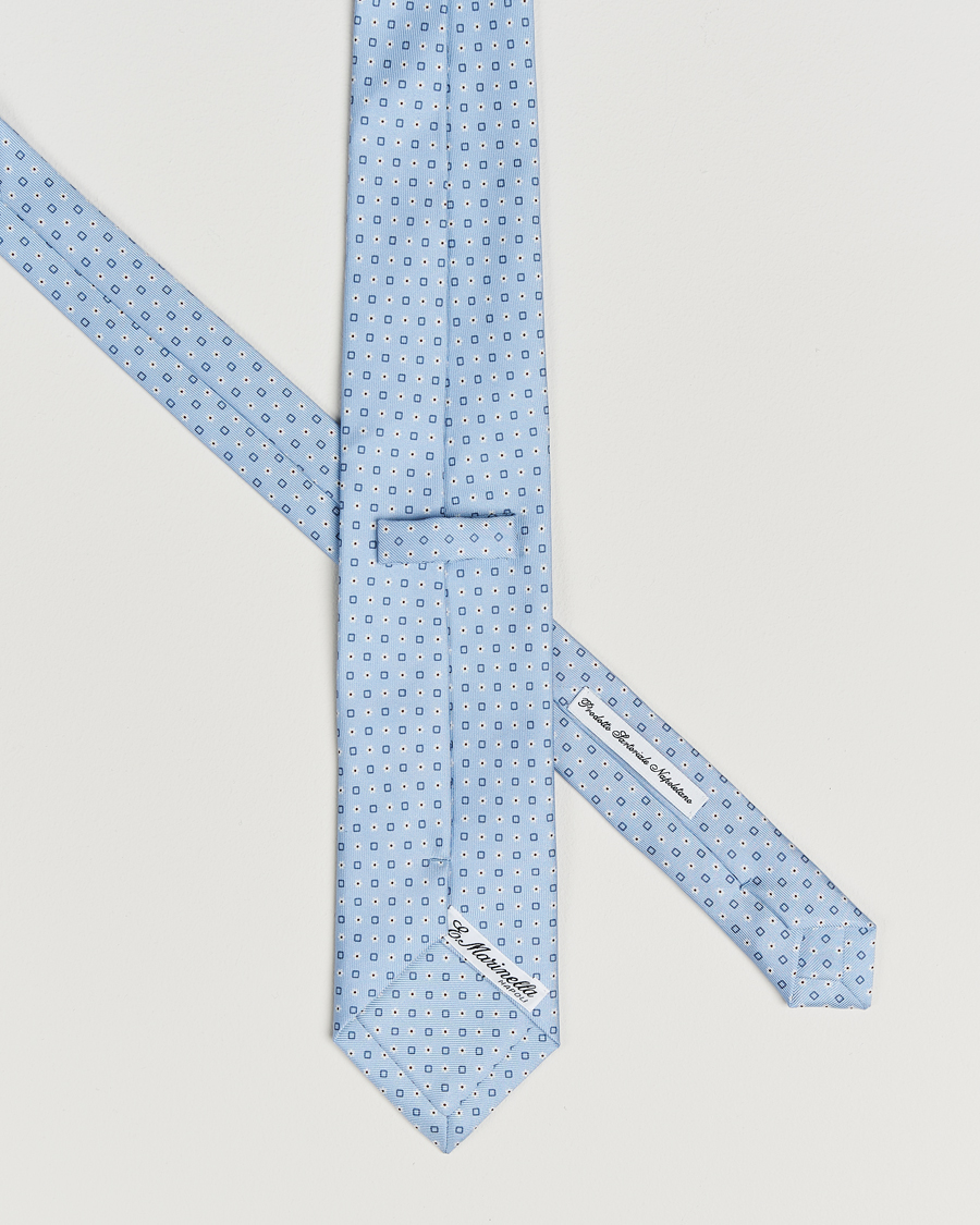 Mies | Solmiot | E. Marinella | 3-Fold Printed Silk Tie Light Blue
