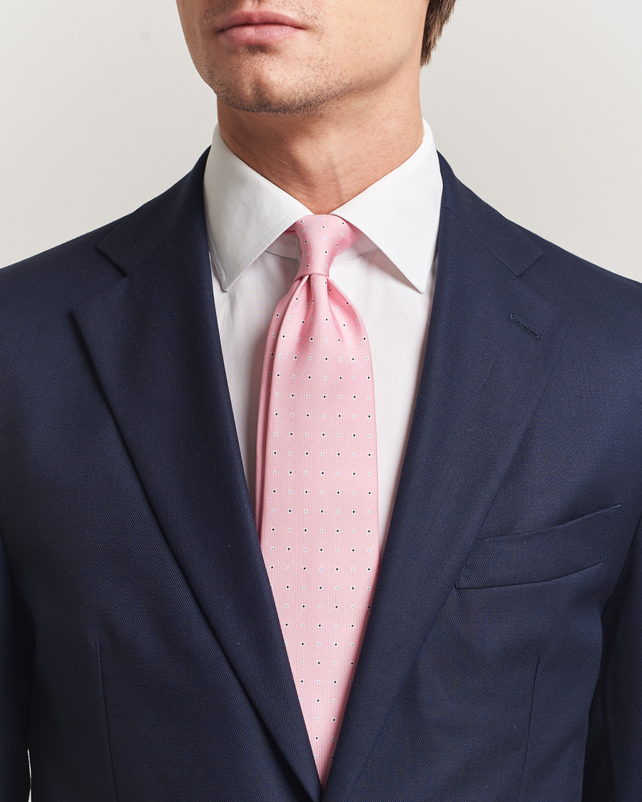 Mies | Solmiot | E. Marinella | 3-Fold Printed Silk Tie Pink