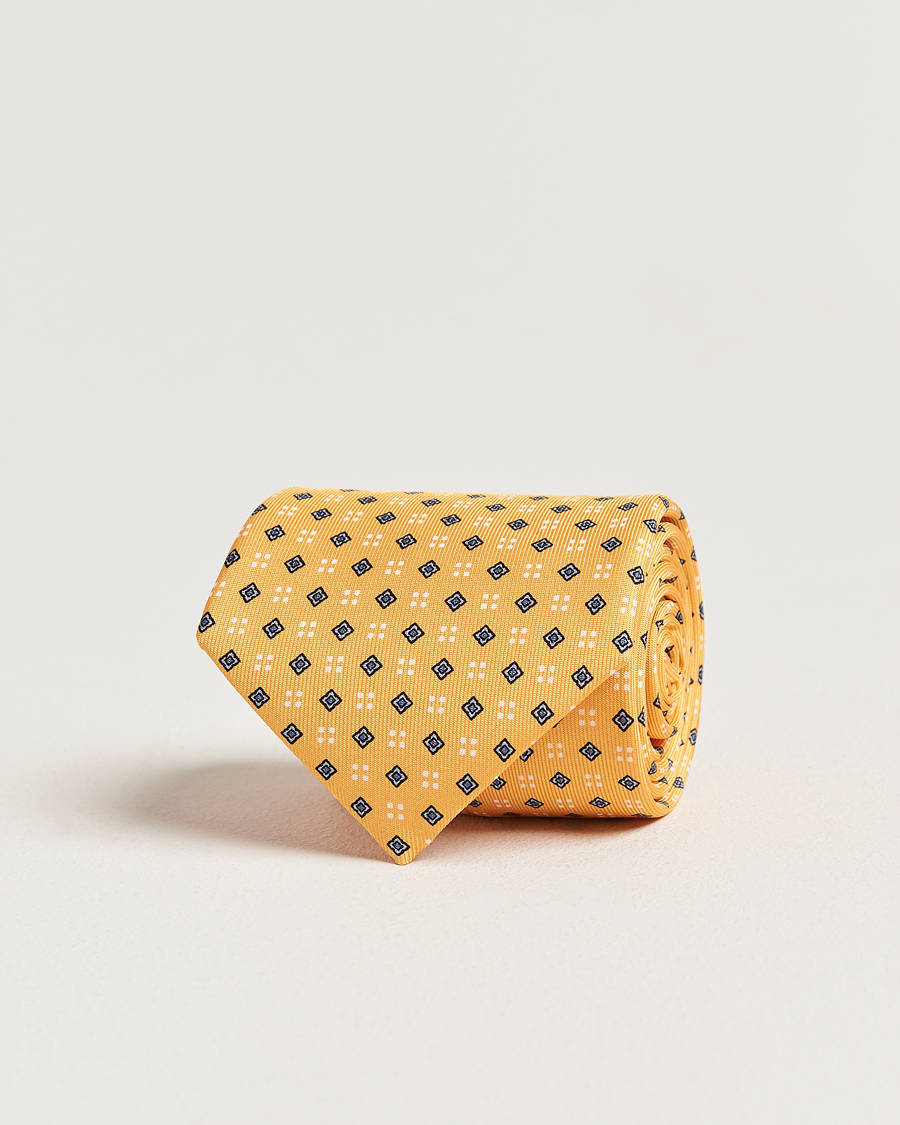 Mies | Solmiot | E. Marinella | 3-Fold Printed Silk Tie Yellow