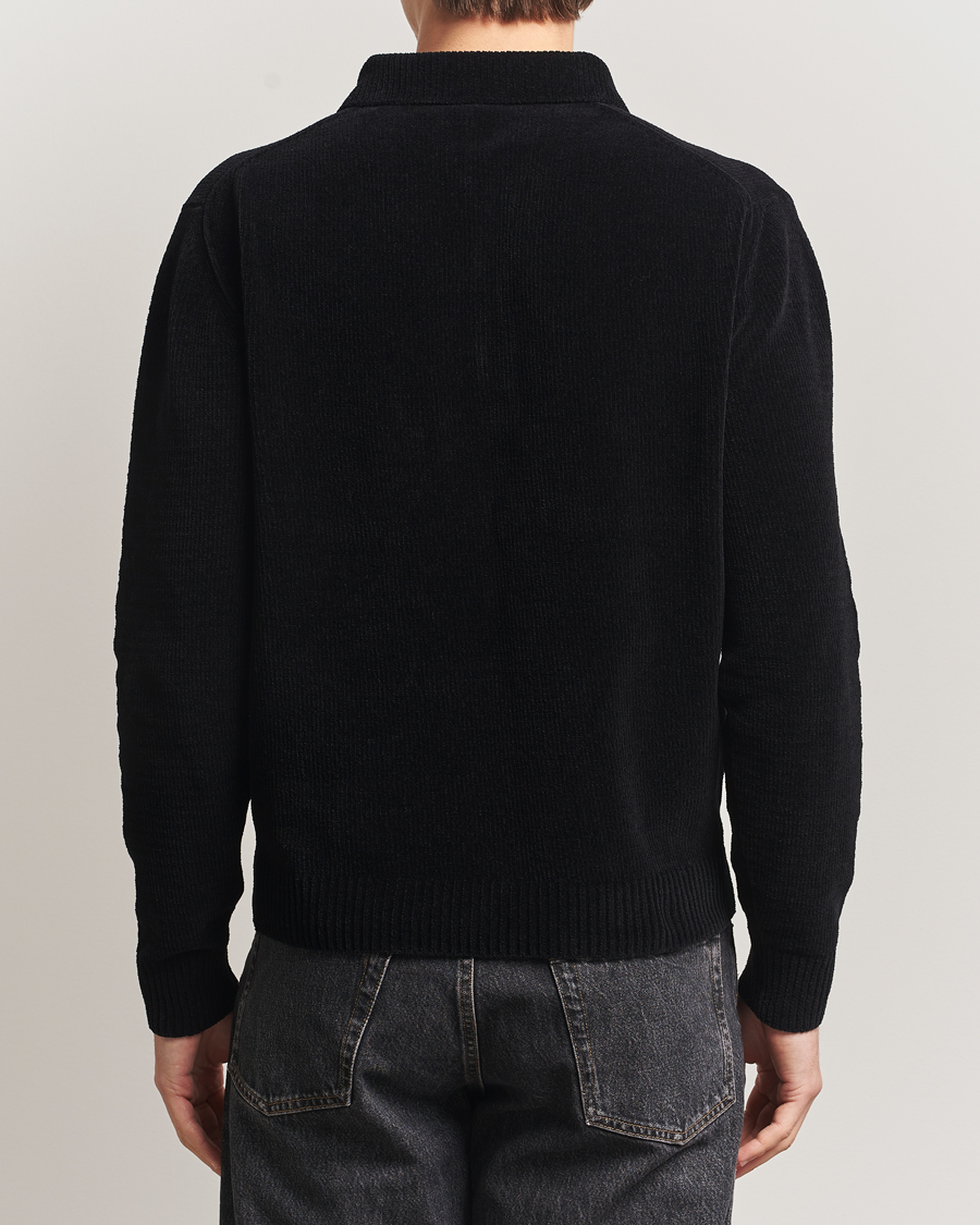 Mies | Pikeet | Sunflower | Chenile Long Sleeve Polo Black