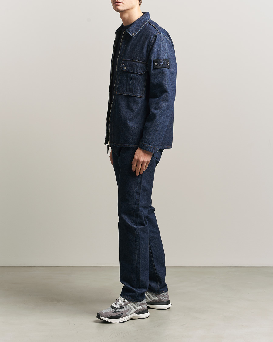 Mies | Takit | Stone Island | Denim Zip Shirt Jacket Blue Rinse