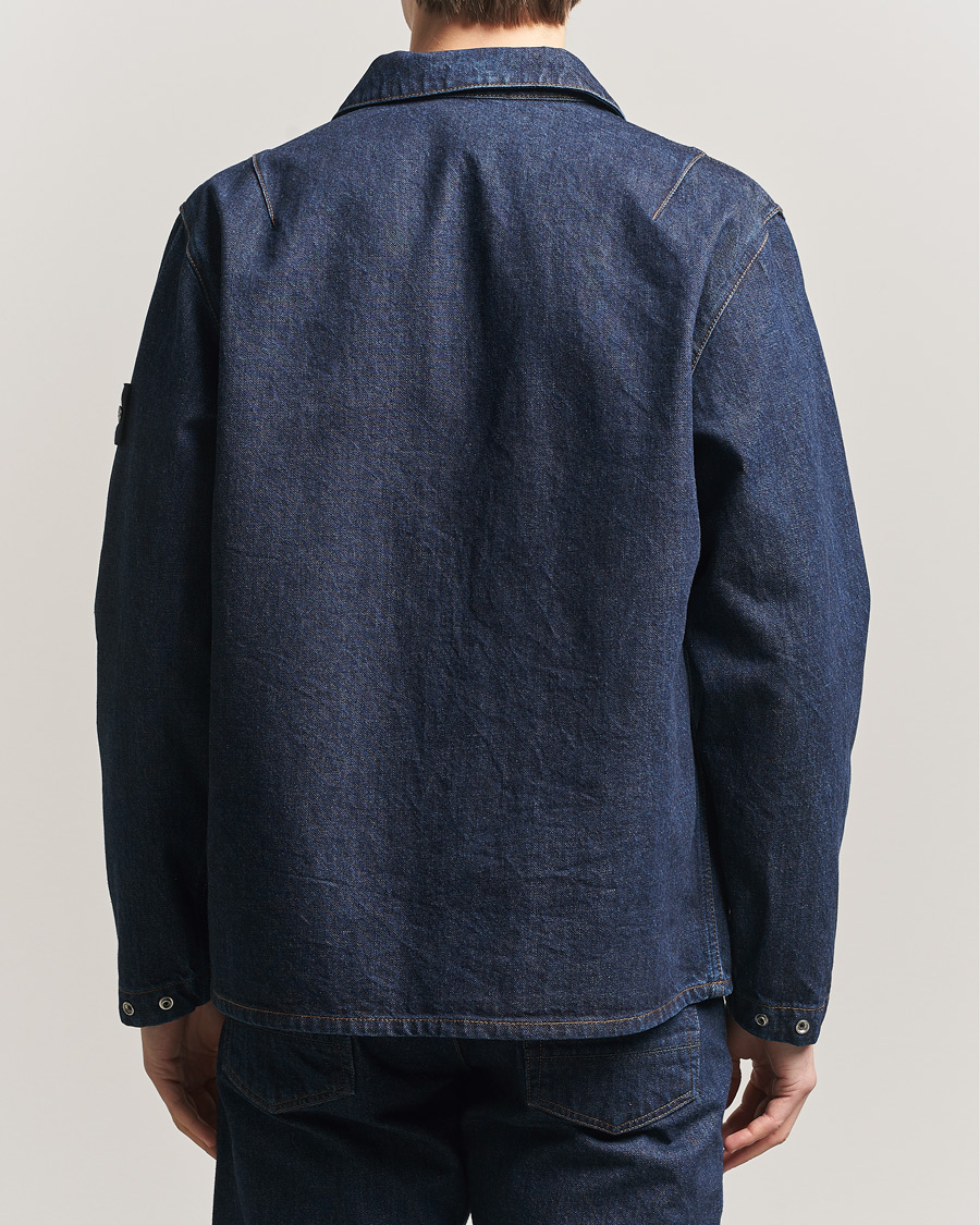 Mies | Takit | Stone Island | Denim Zip Shirt Jacket Blue Rinse