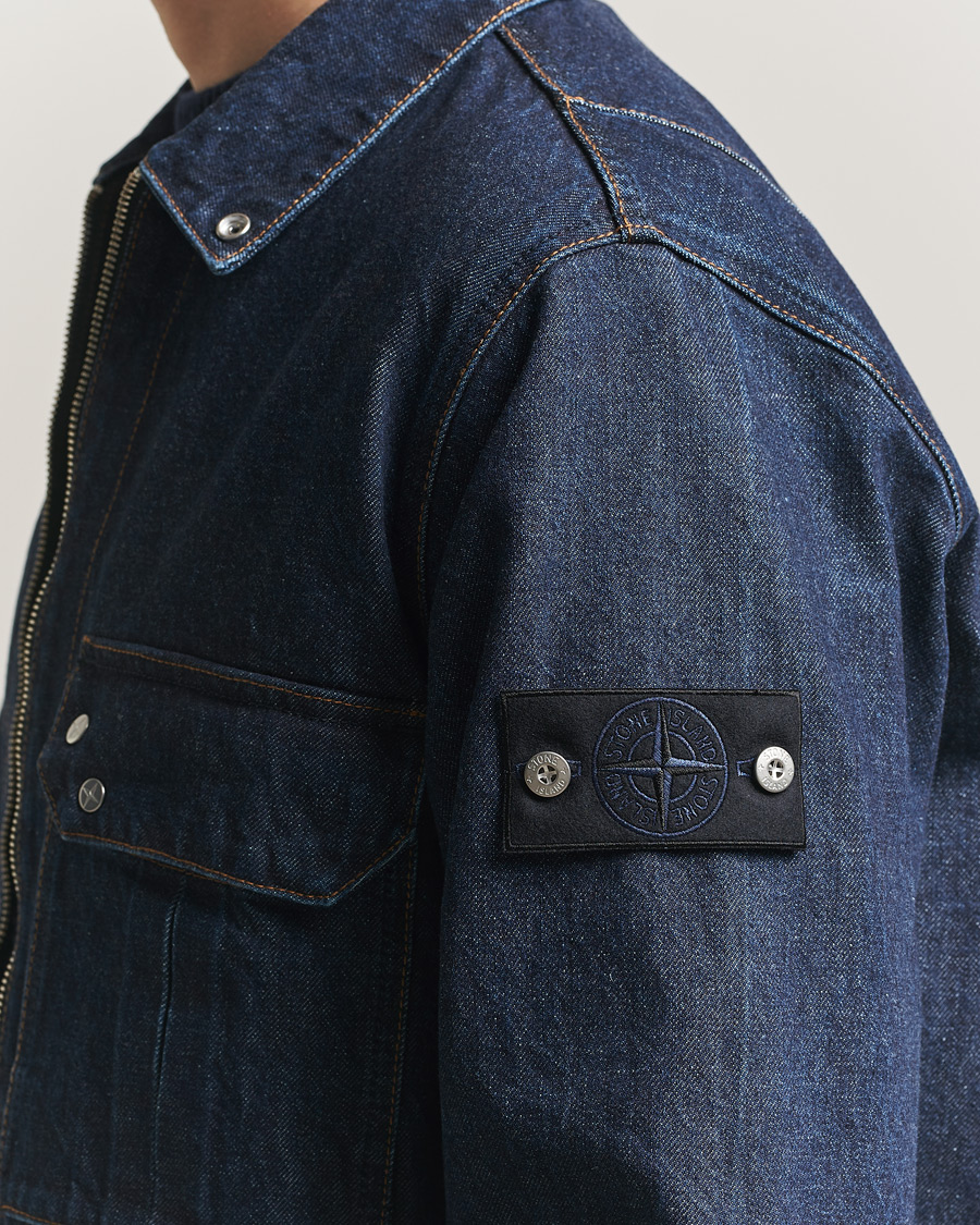 Mies | Takit | Stone Island | Denim Zip Shirt Jacket Blue Rinse
