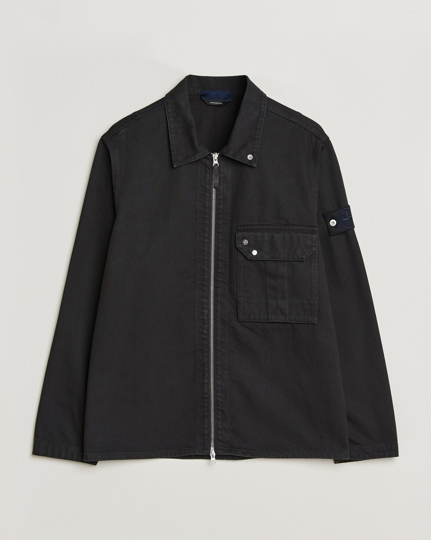 Mies | Takit | Stone Island | Denim Zip Overshirt Black