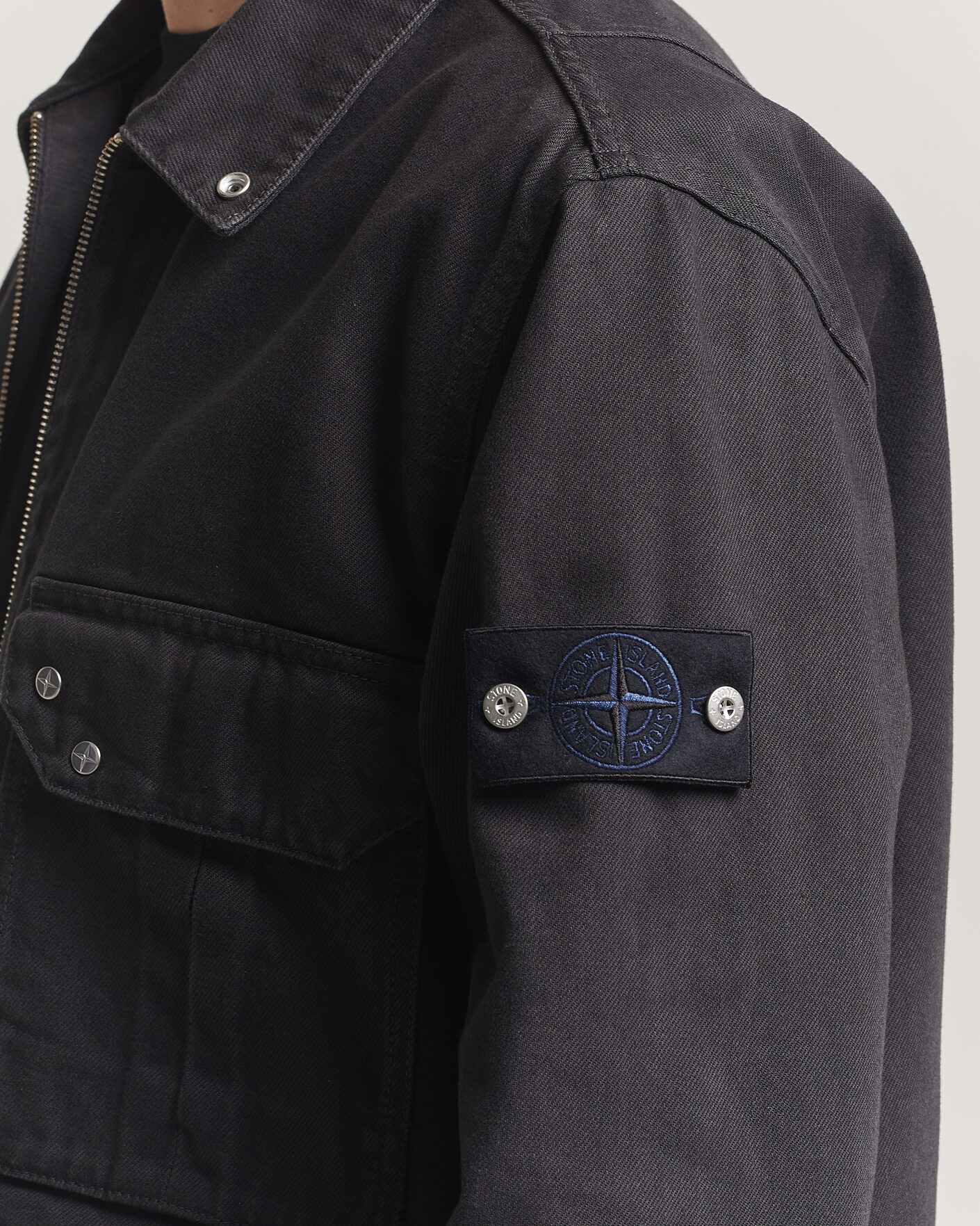 Mies | Takit | Stone Island | Denim Zip Overshirt Black