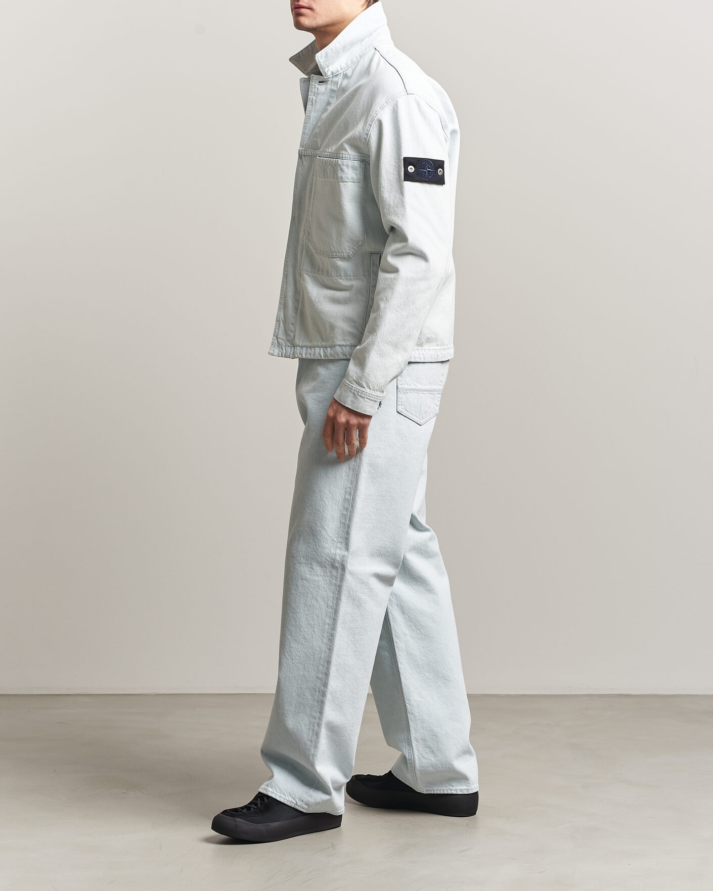 Mies | Farkut | Stone Island | Loose Fit Denim Jeans Blue Extra Bleach