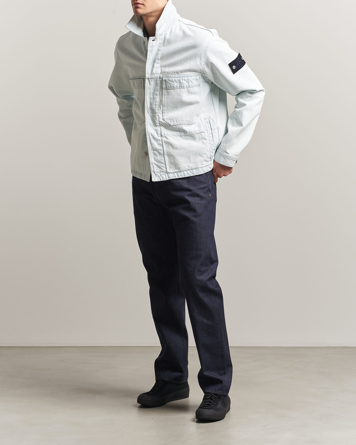 Mies | Housut | Stone Island | Straight Fit Jeans Blue Raw