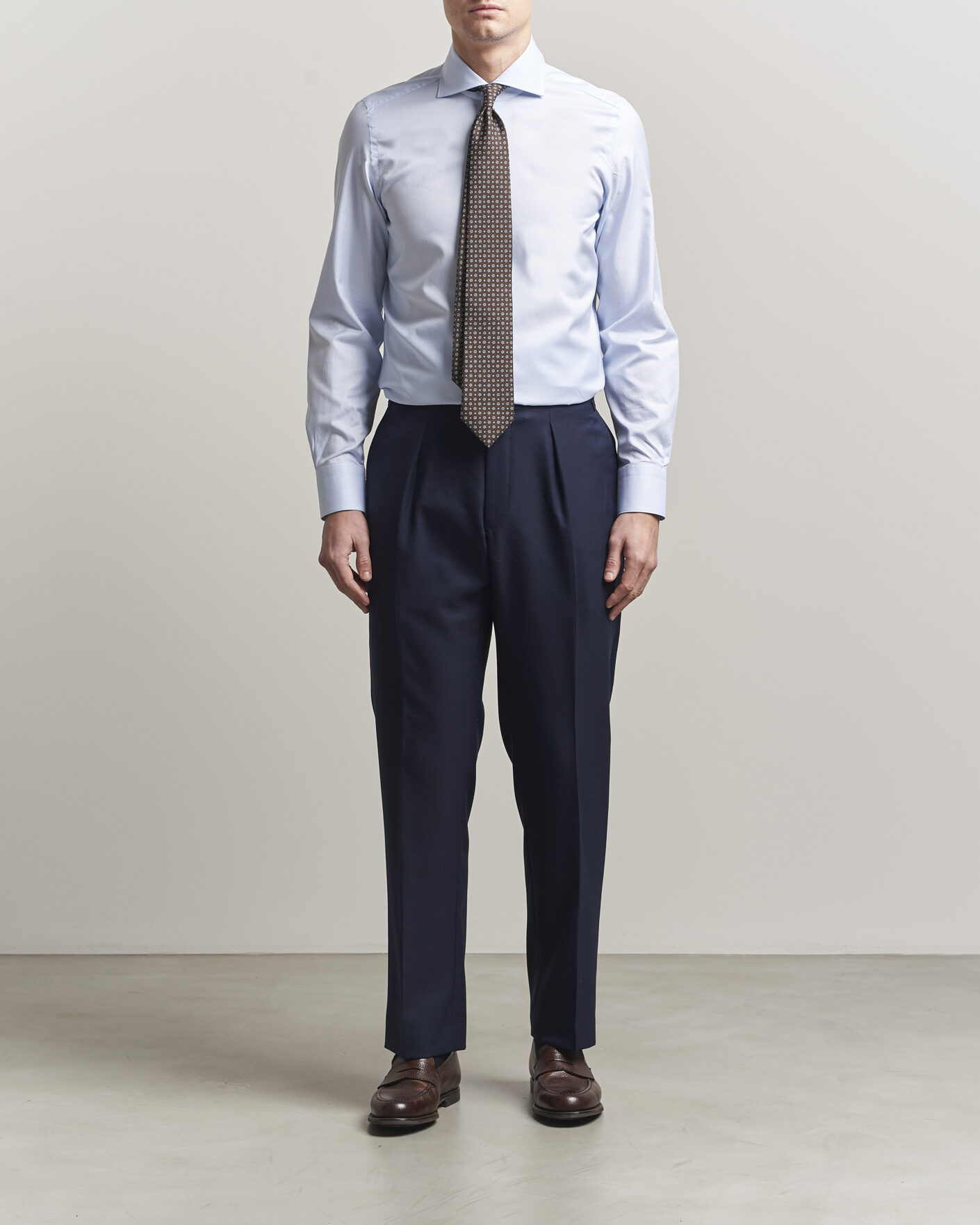 Mies | Kauluspaidat | Finamore Napoli | Milano Slim Royal Oxford Dress Shirt Light Blue