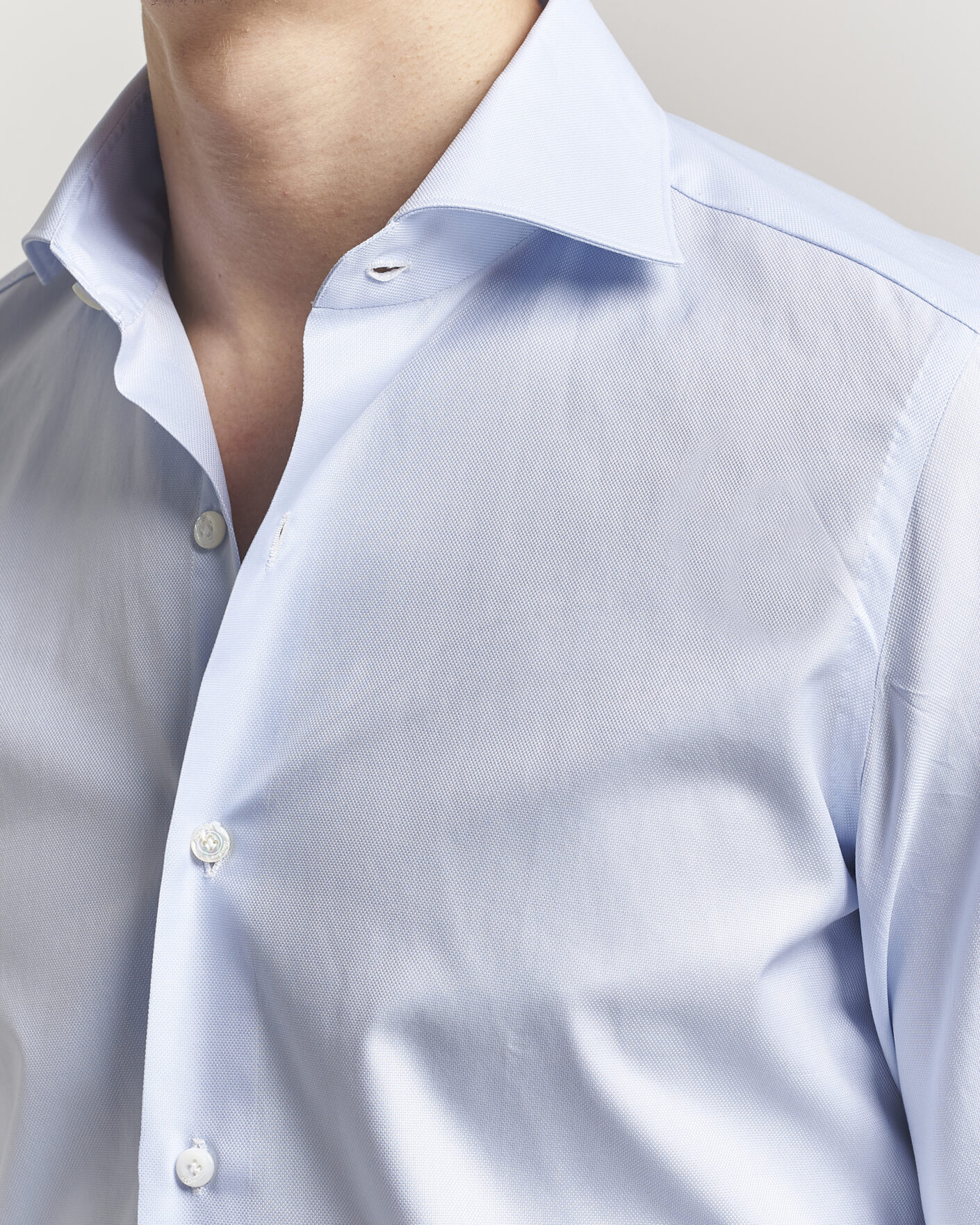 Mies | Kauluspaidat | Finamore Napoli | Milano Slim Royal Oxford Dress Shirt Light Blue