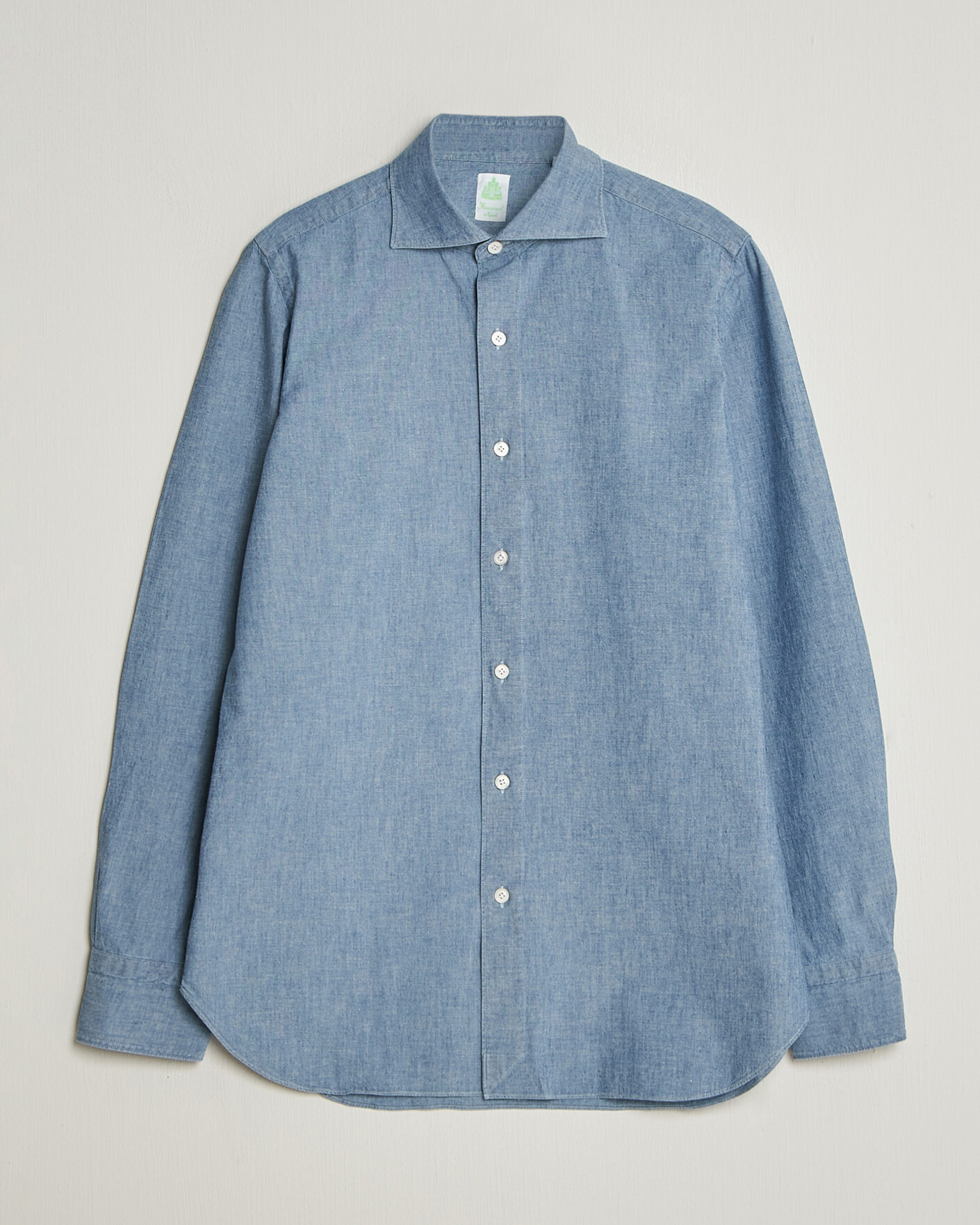 Mies | Kauluspaidat | Finamore Napoli | Gaeta Chambray Shirt Light Blue