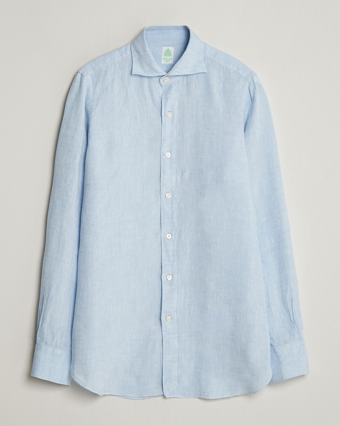 Mies | Kauluspaidat | Finamore Napoli | Gaeta Linen Shirt Light Blue