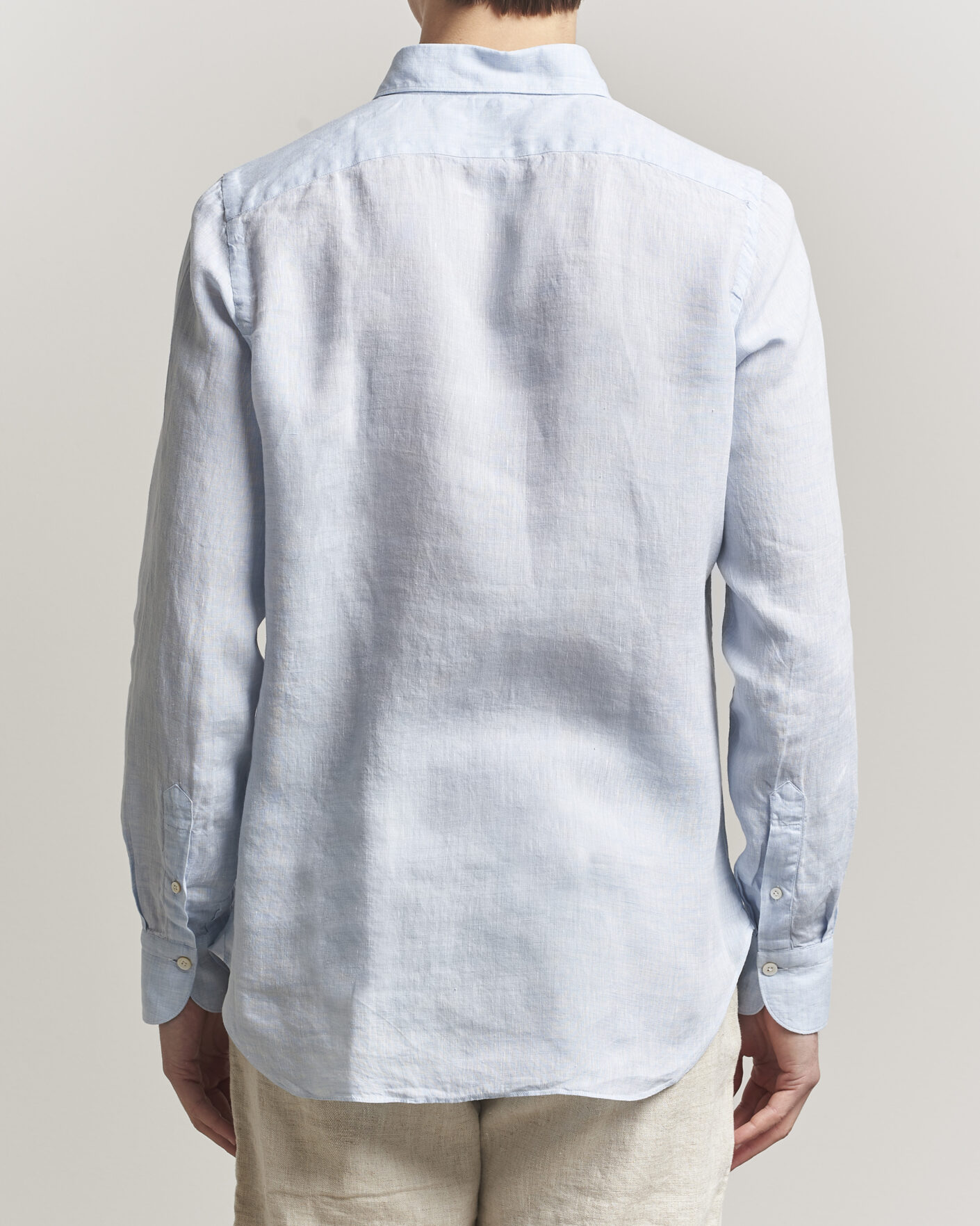 Mies | Kauluspaidat | Finamore Napoli | Gaeta Linen Shirt Light Blue