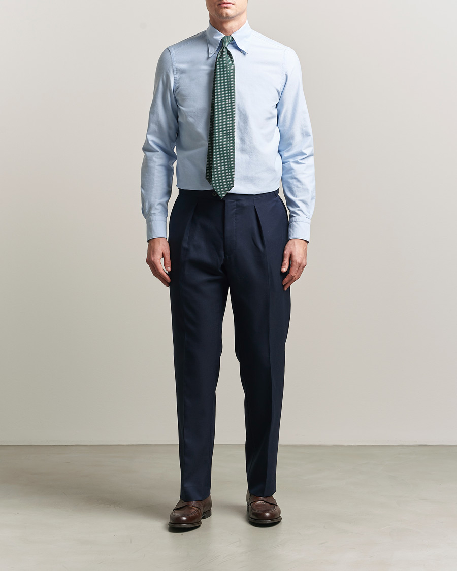 Mies | Kauluspaidat | Finamore Napoli | Gaeta Oxford Button Down Shirt Light Blue