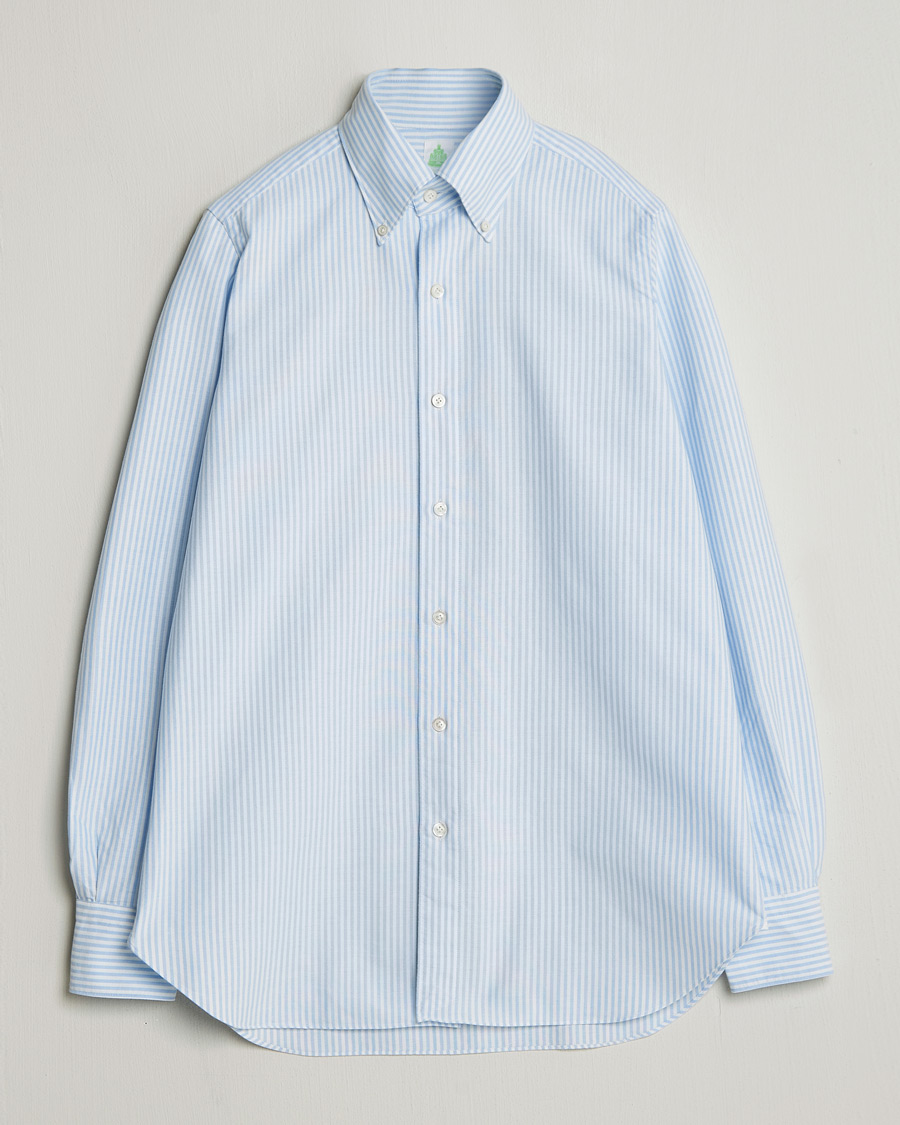 Mies | Kauluspaidat | Finamore Napoli | Gaeta Oxford Button Down Shirt Light Blue Stripe
