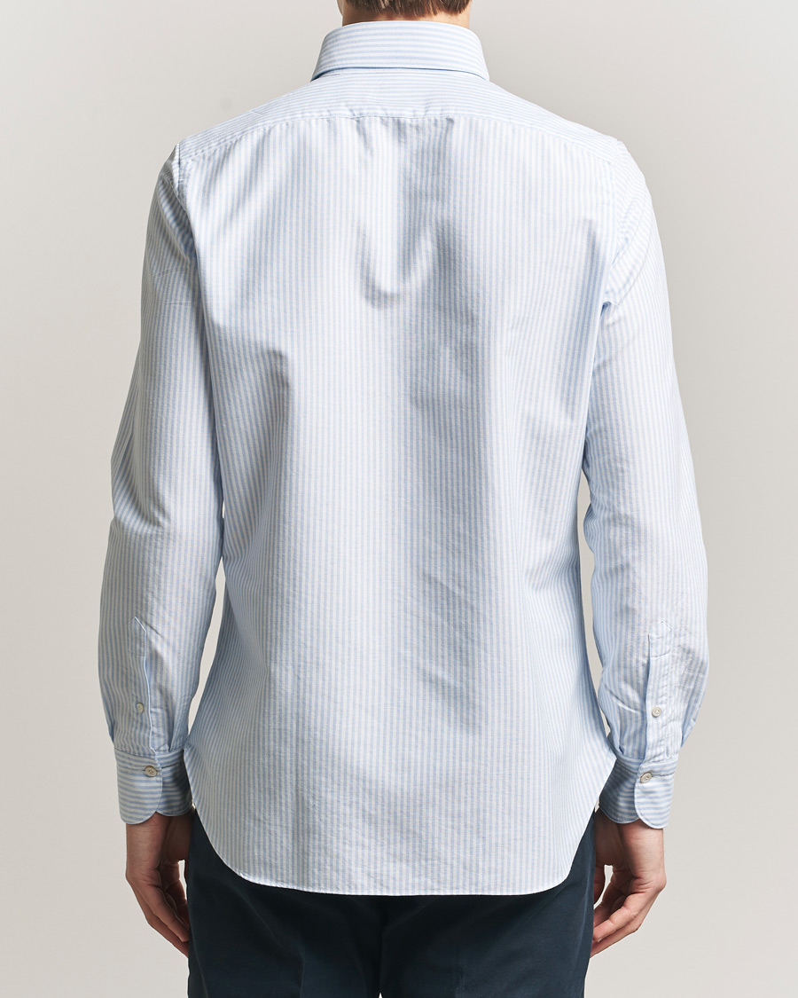 Mies | Kauluspaidat | Finamore Napoli | Gaeta Oxford Button Down Shirt Light Blue Stripe