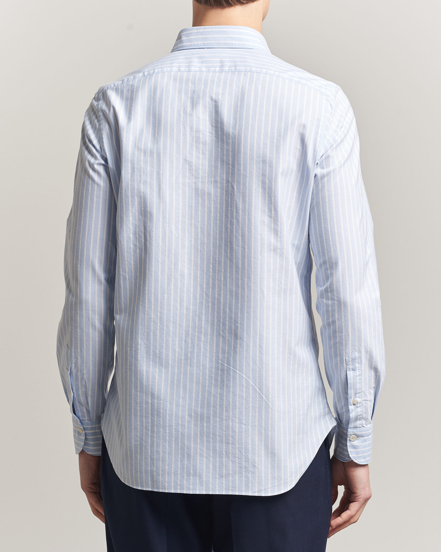 Mies | Kauluspaidat | Finamore Napoli | Gaeta Pinpoint Oxford Shirt Light Blue Stripe