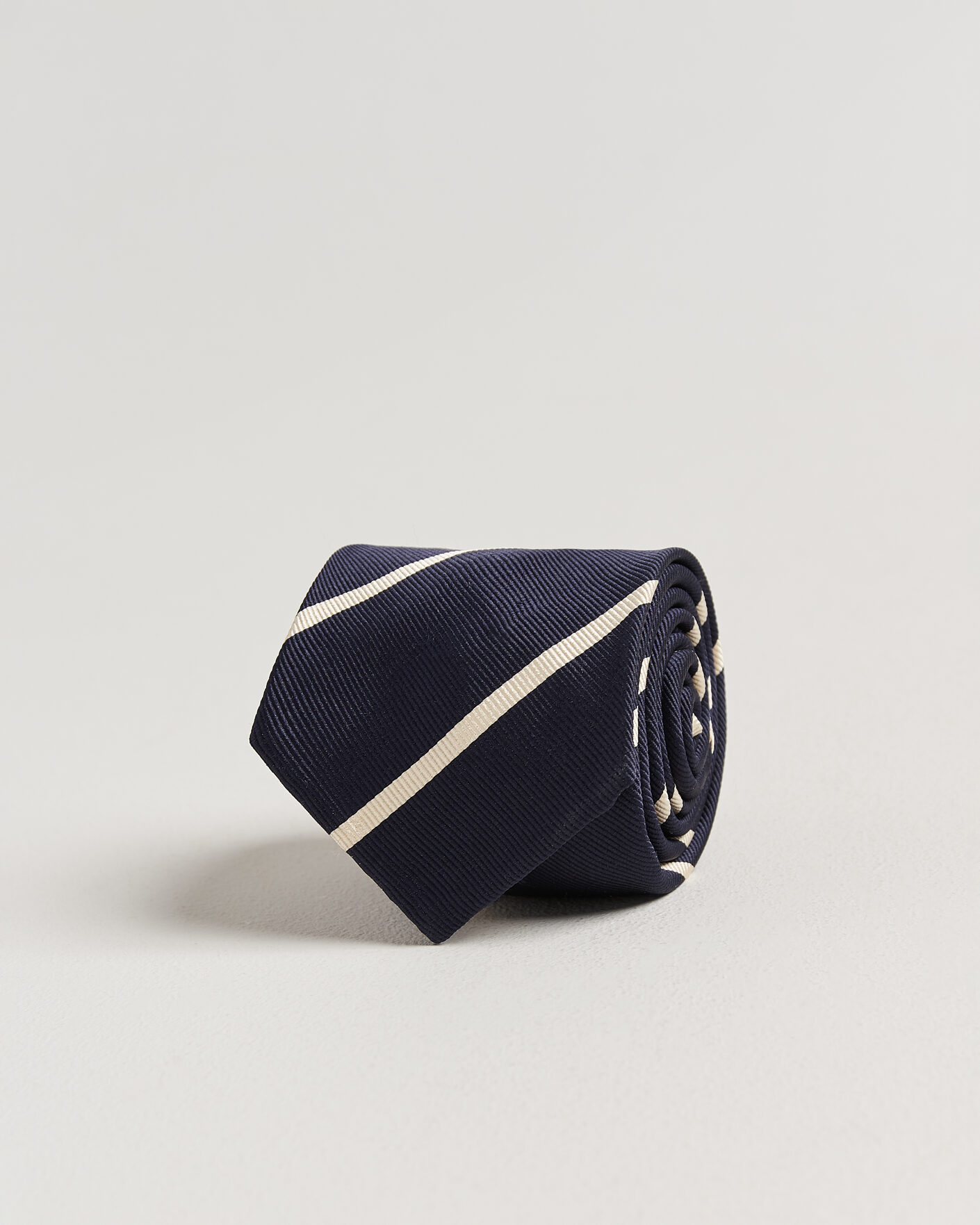 Mies | Solmiot | Finamore Napoli | Regimental Stripe Silk Tie Navy/White